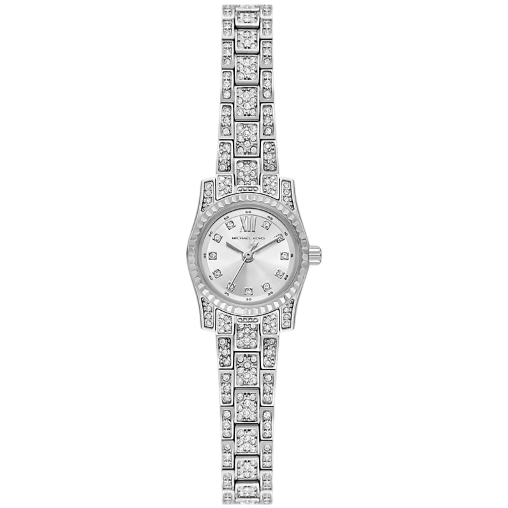 Michael Kors Lexington Pave Silver Dial Steel Strap Women's Watch MK4864