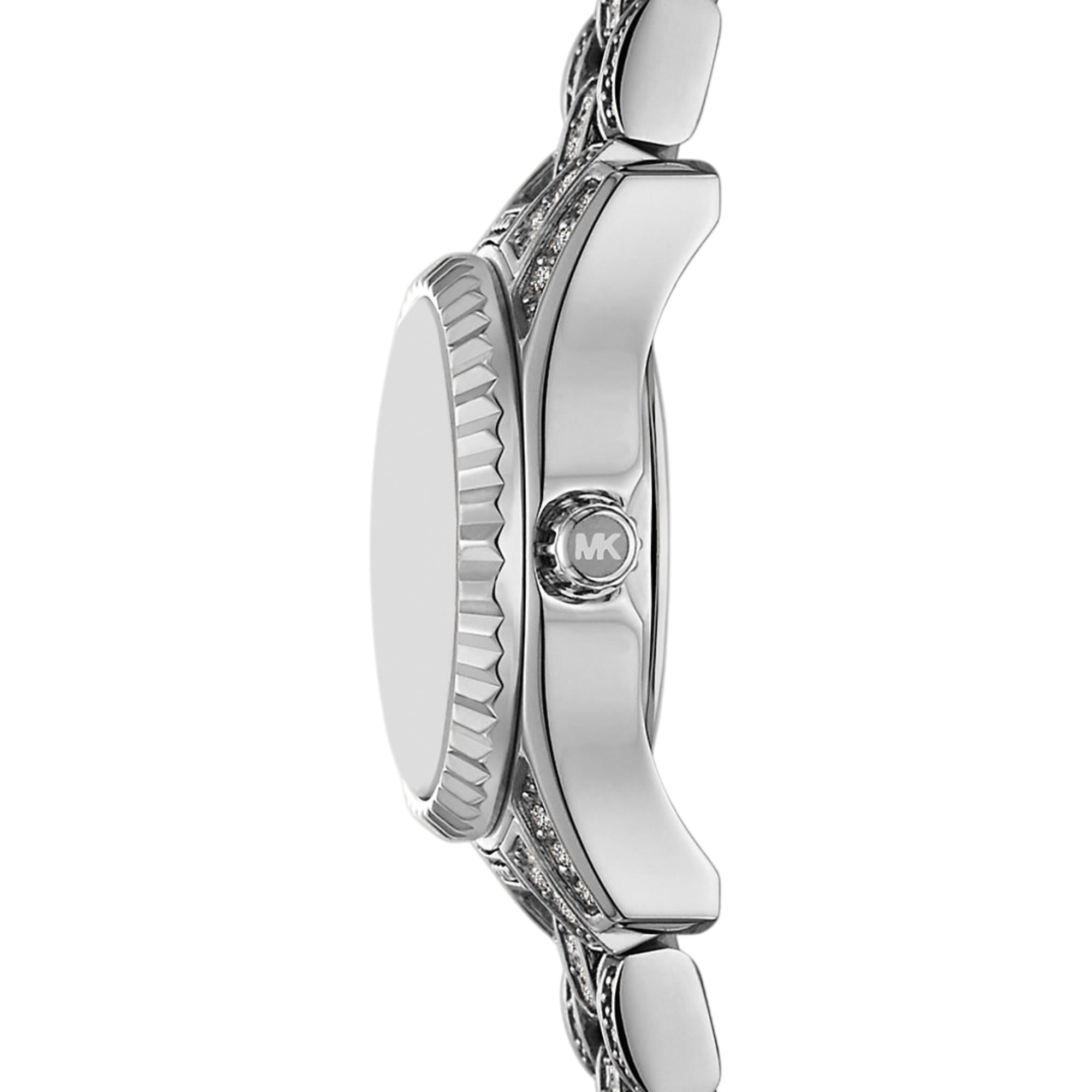 Michael Kors Lexington Pave Silver Dial Steel Strap Women's Watch MK4864