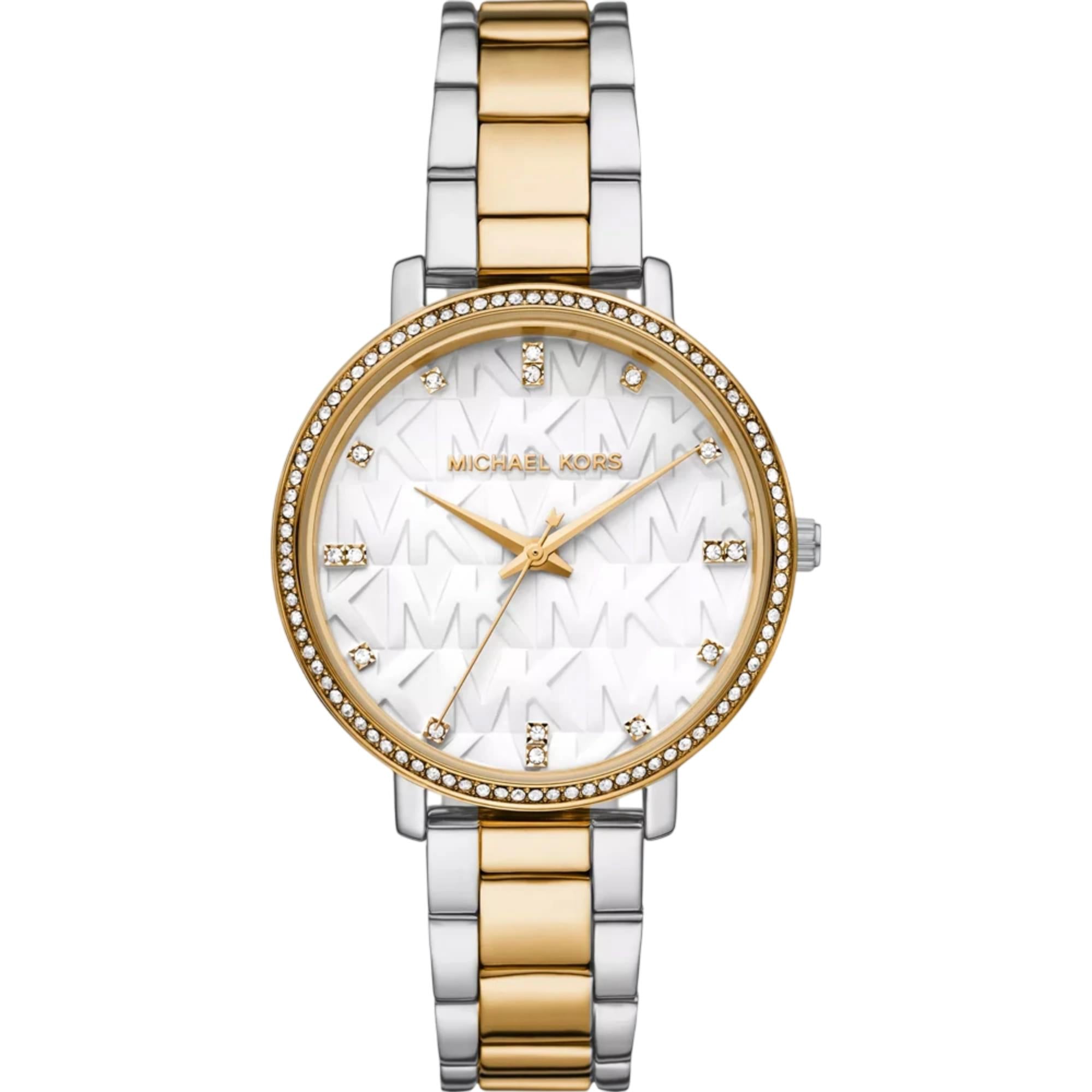 Michael Kors Pyper 38mm White Dial Steel Ladies Quartz Watch MK4918