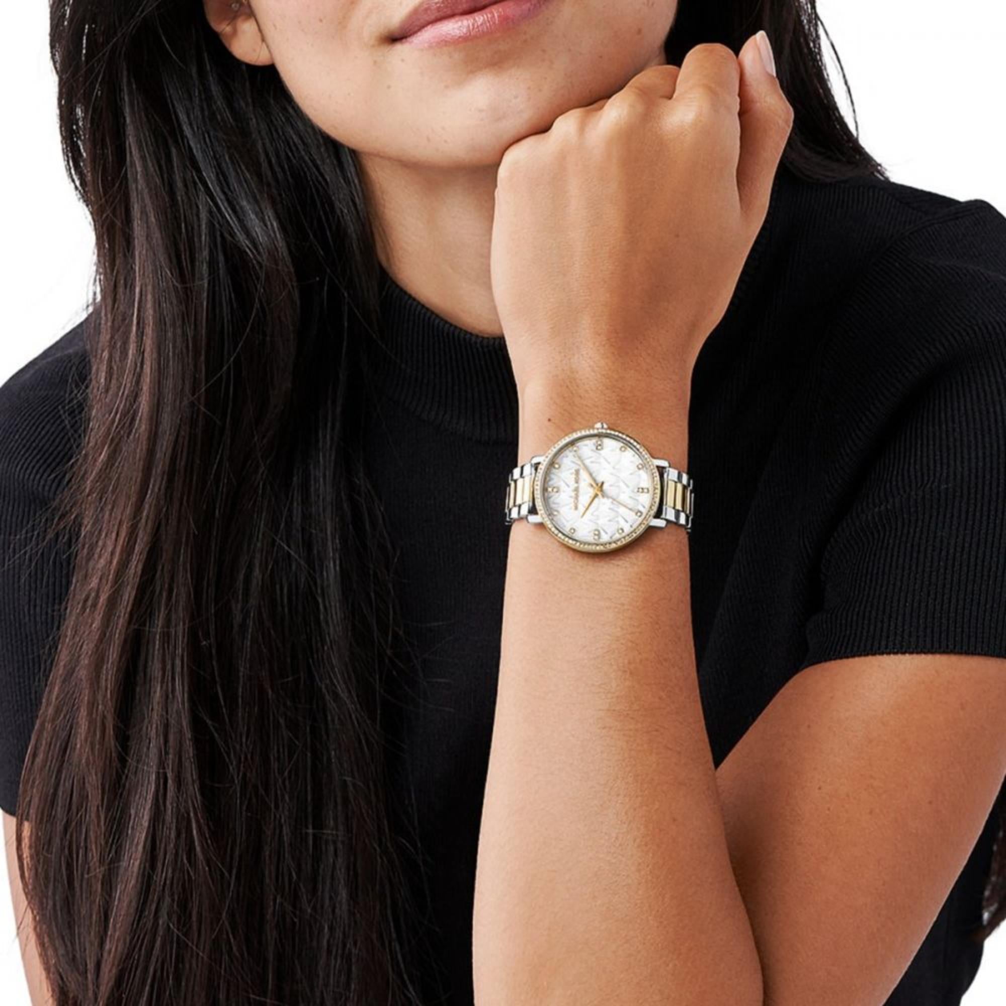 Michael Kors Pyper 38mm White Dial Steel Ladies Quartz Watch MK4918
