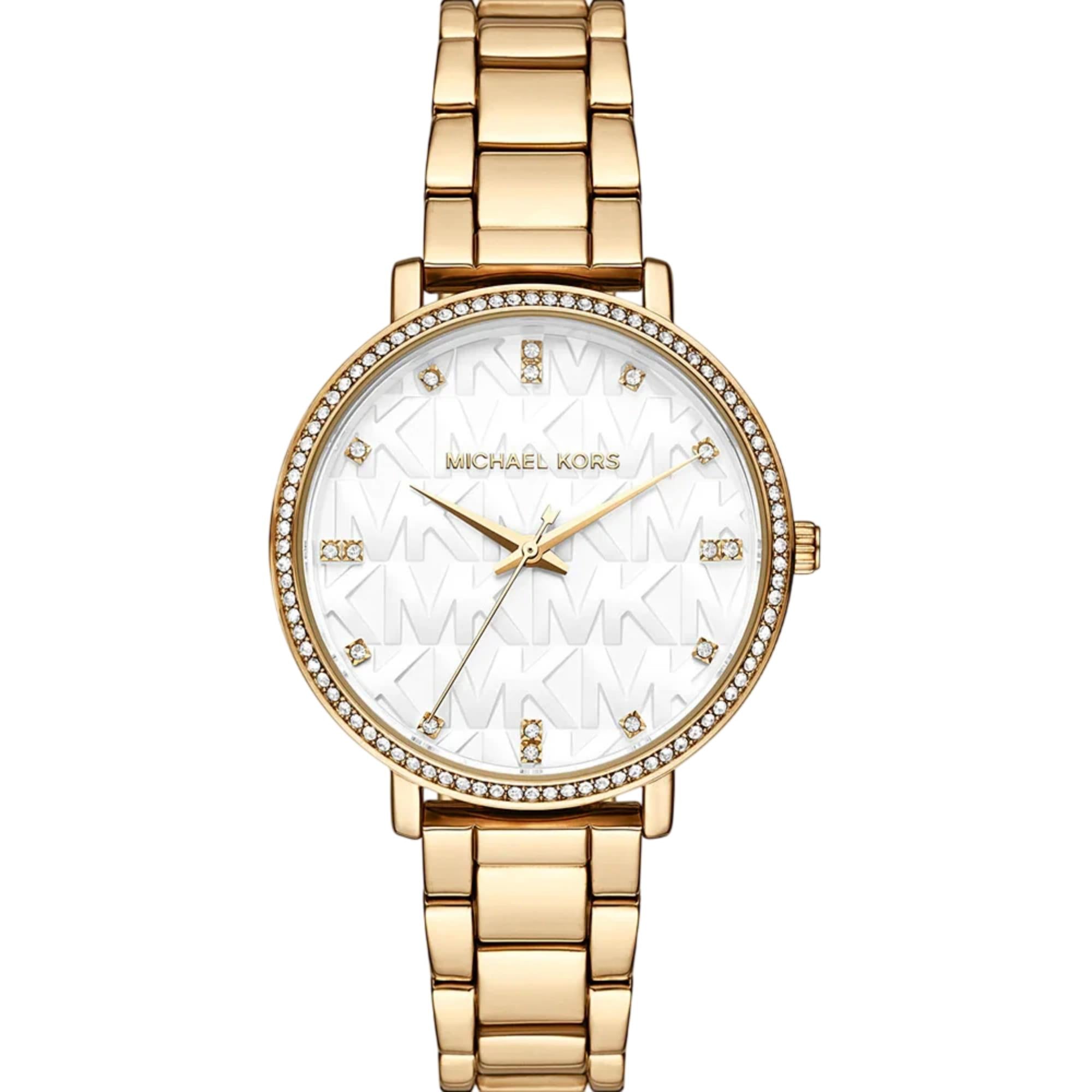 Michael Kors Pyper 38mm White Dial Steel Ladies Quartz Watch MK4919