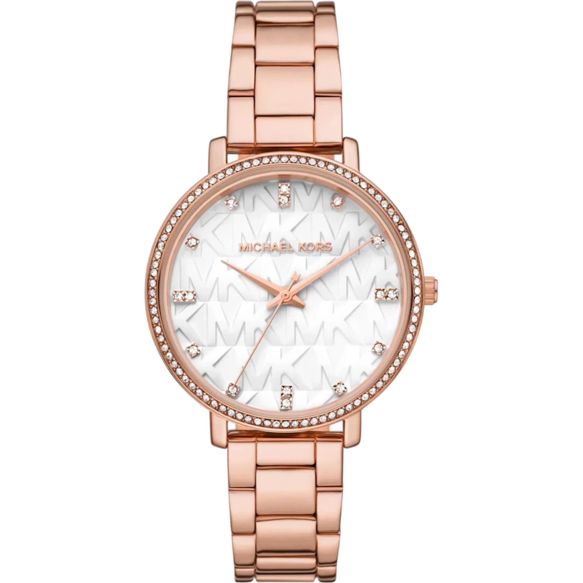 Michael Kors Pyper 38mm White Dial Steel Ladies Watch MK4917