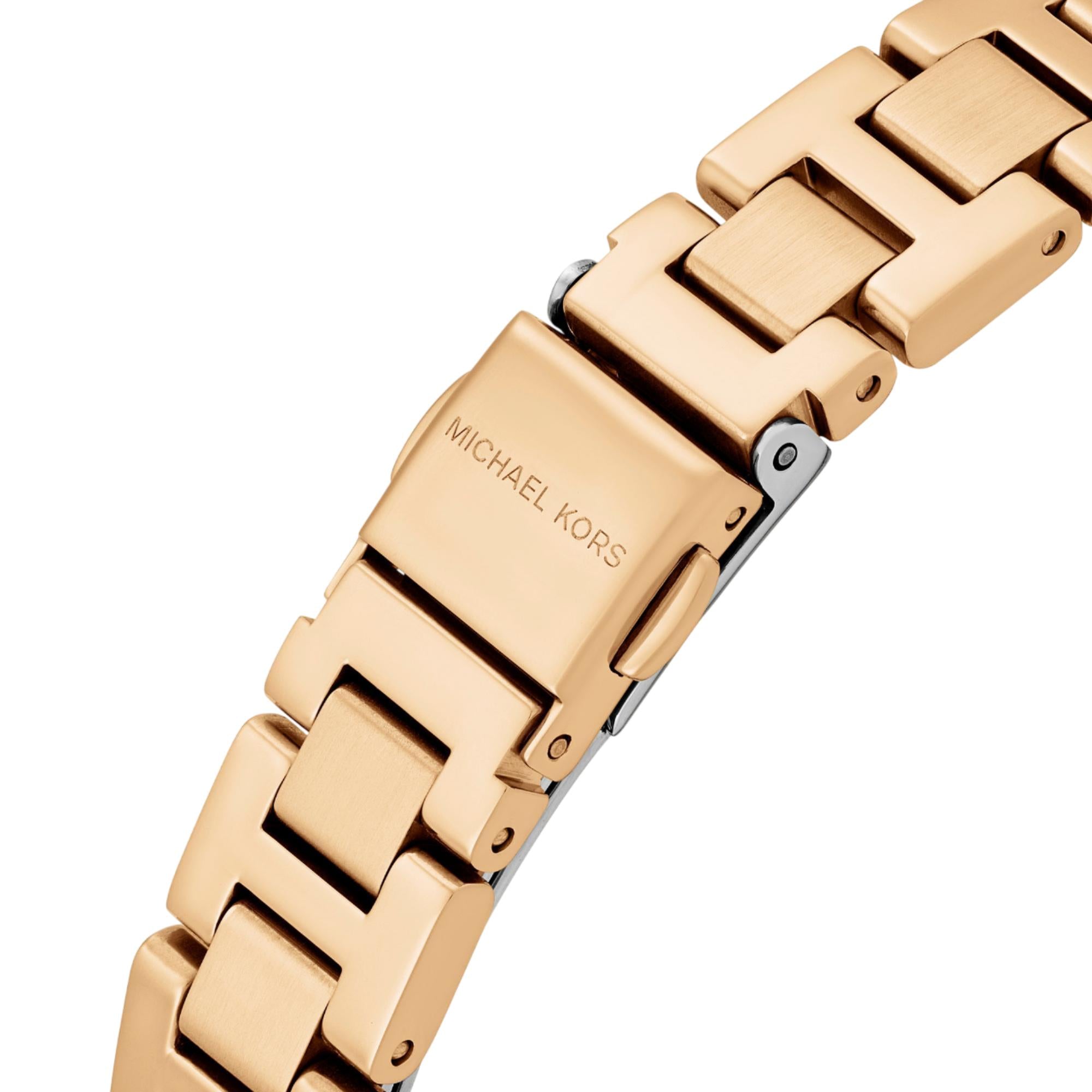 Michael Kors Mini Emery Quartz White Mother of Pearl Dial Steel Strap Women's Watch MK4867