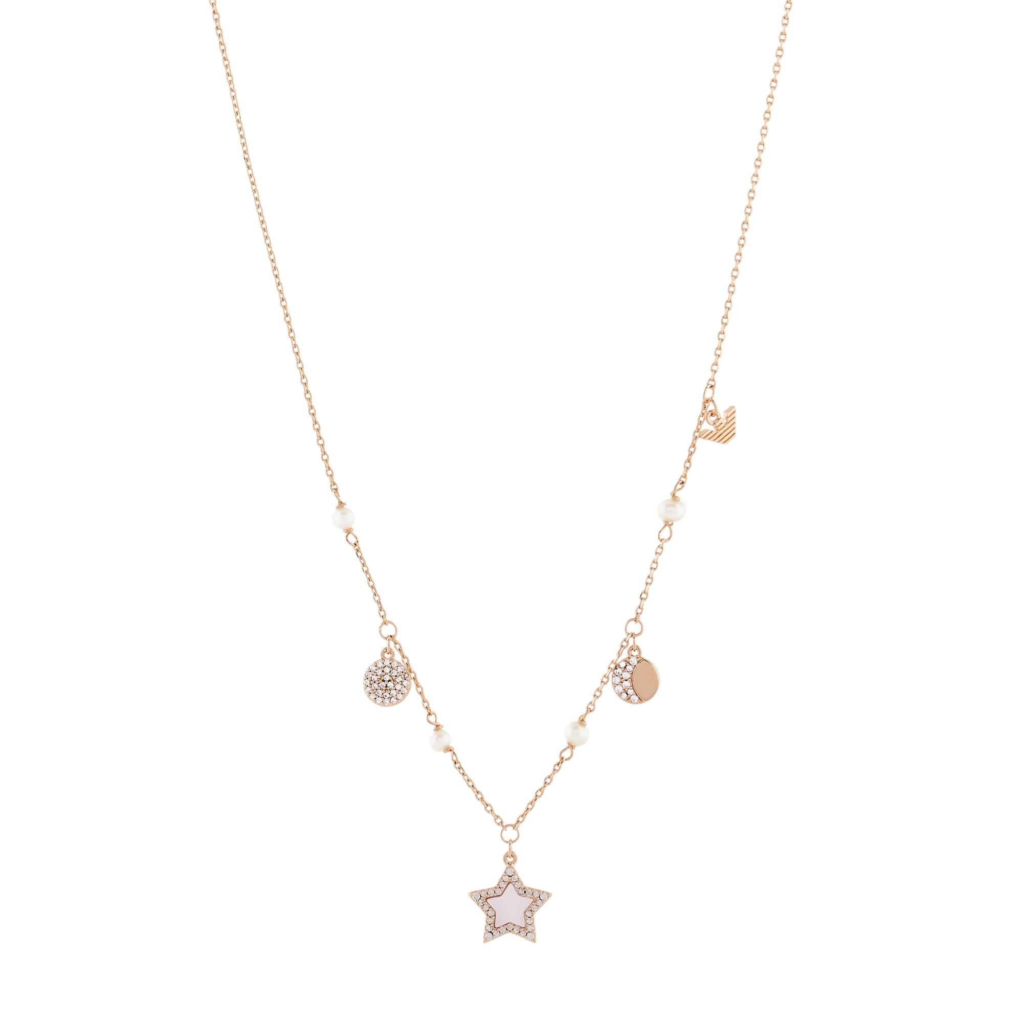Emporio Armani Rose Gold-Tone Brass Station Women's Necklace EGS3106221