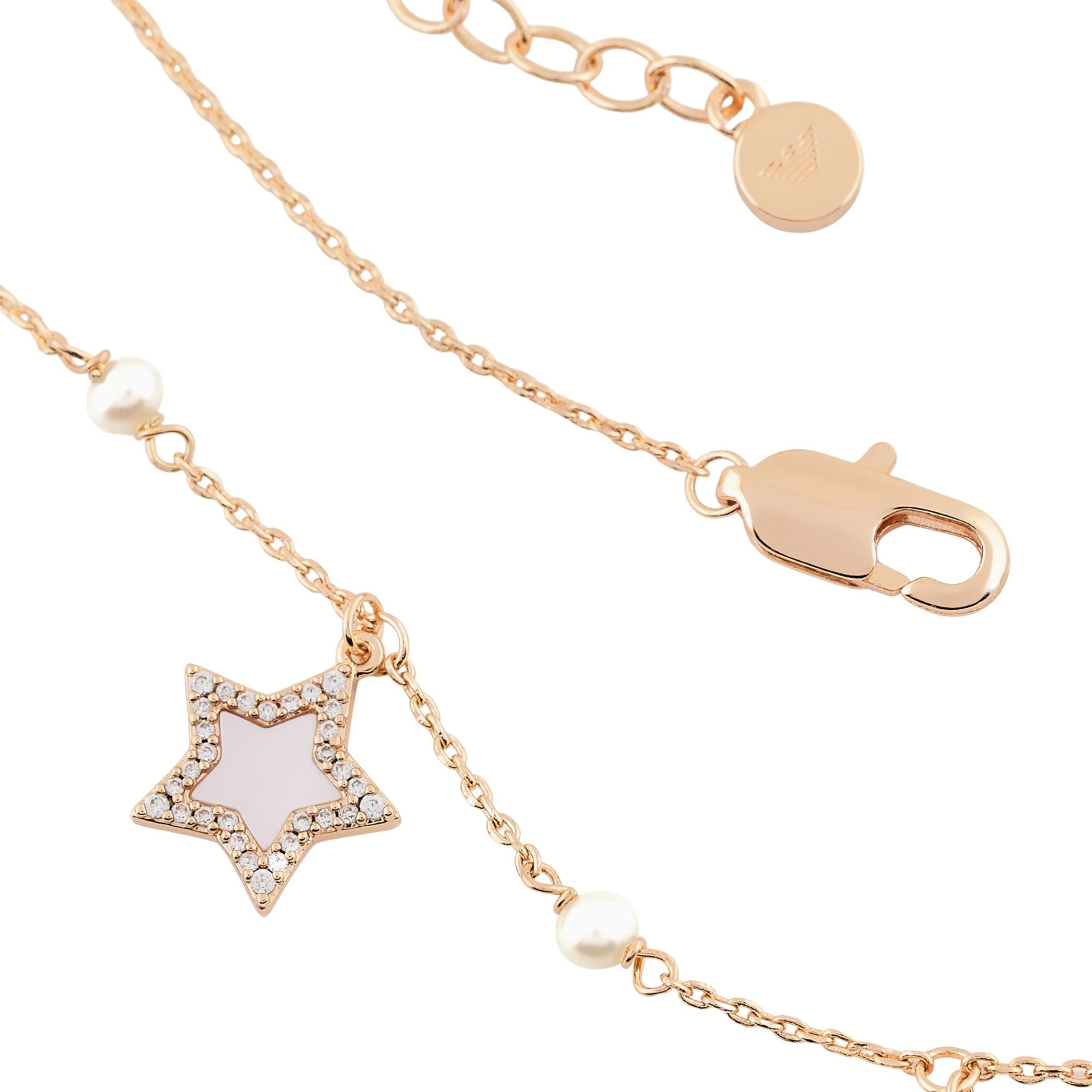 Emporio Armani Rose Gold-Tone Brass Station Women's Necklace EGS3106221
