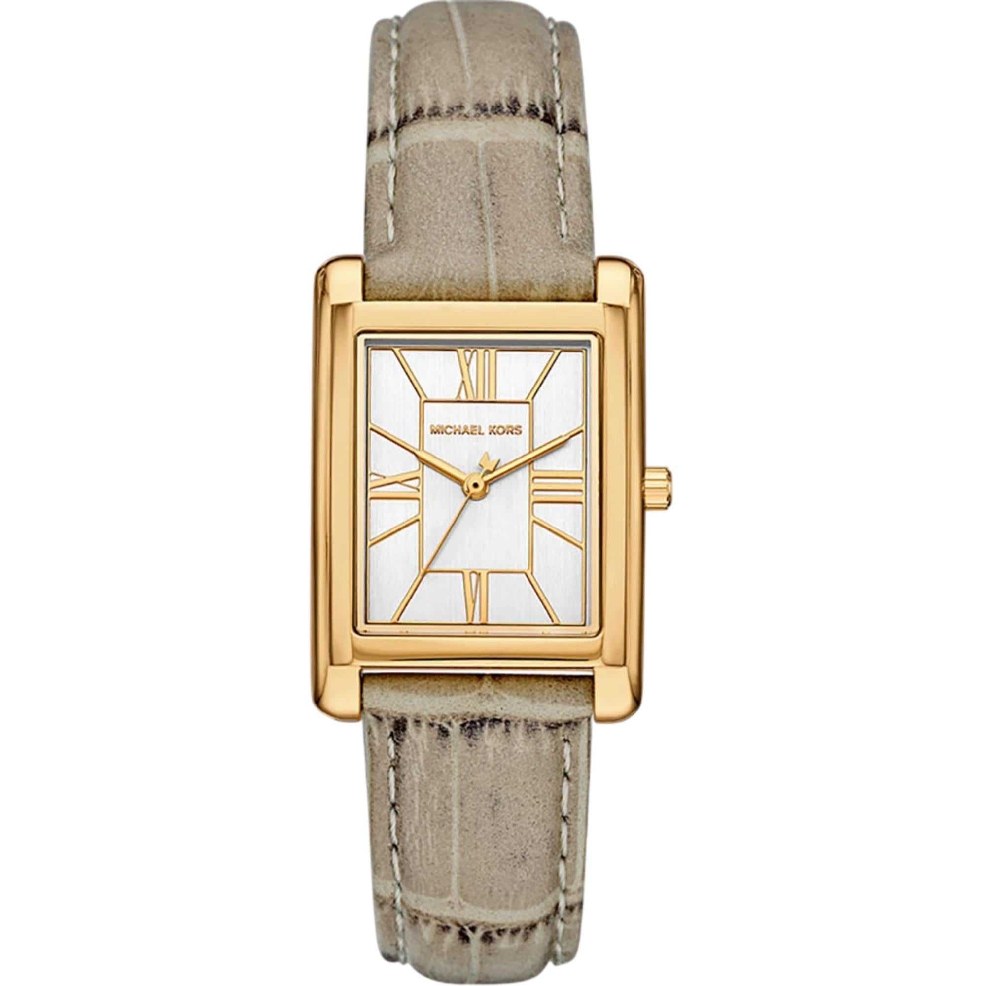 Michael Kors Essex Quartz White Dial Leather Strap Women's Watch MK4964