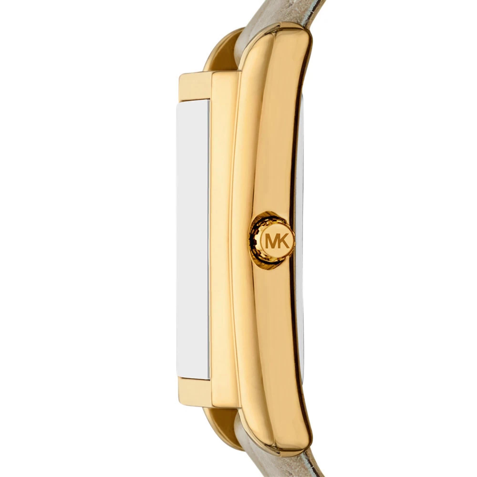 Michael Kors Essex Quartz White Dial Leather Strap Women's Watch MK4964