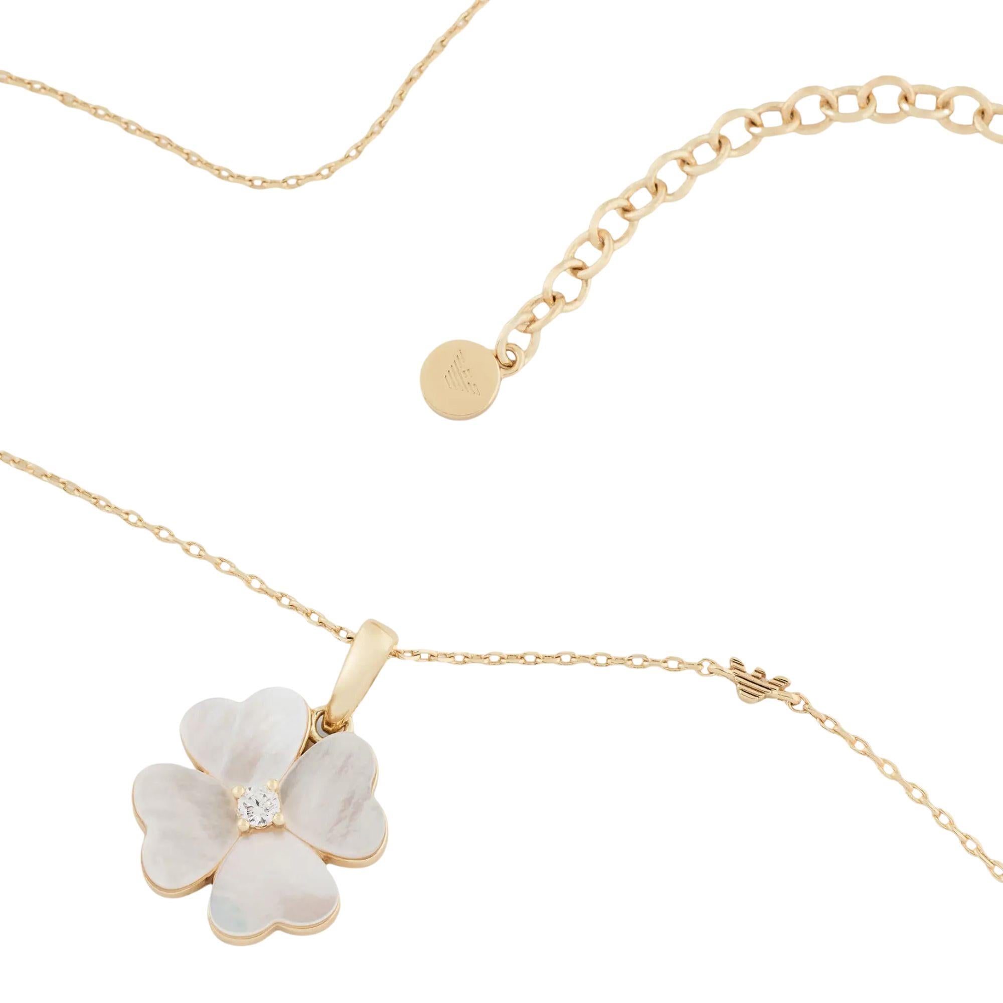 Emporio Armani Sentimental Pendant Clover Lover Women's Necklace EGS3347710