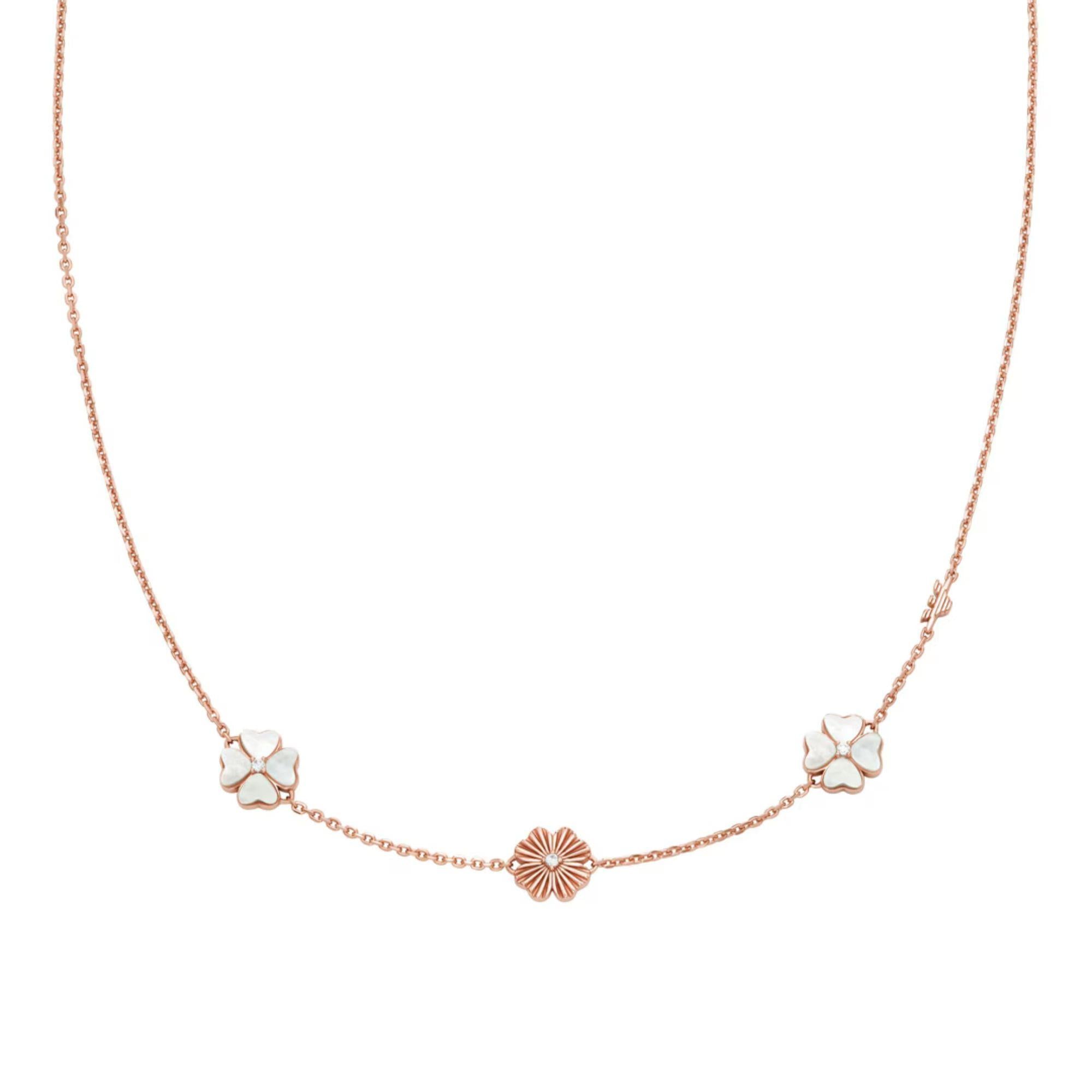 Emporio Armani Sentimental Clover Ever Sterling Silver Women's Necklace EG3650221