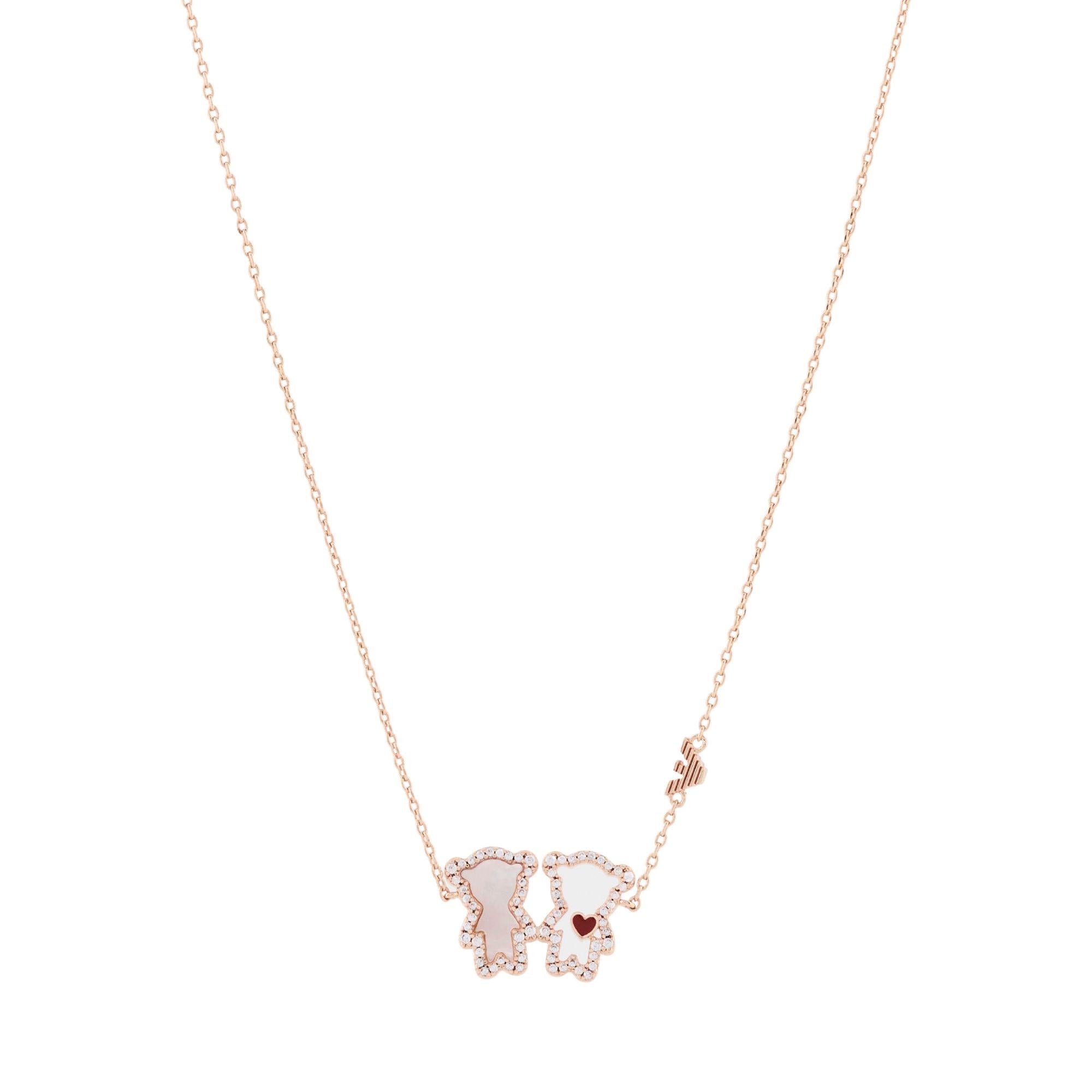 Emporio Armani Sentimental Rose Gold Tone Brass Women's Necklace EGS3351221