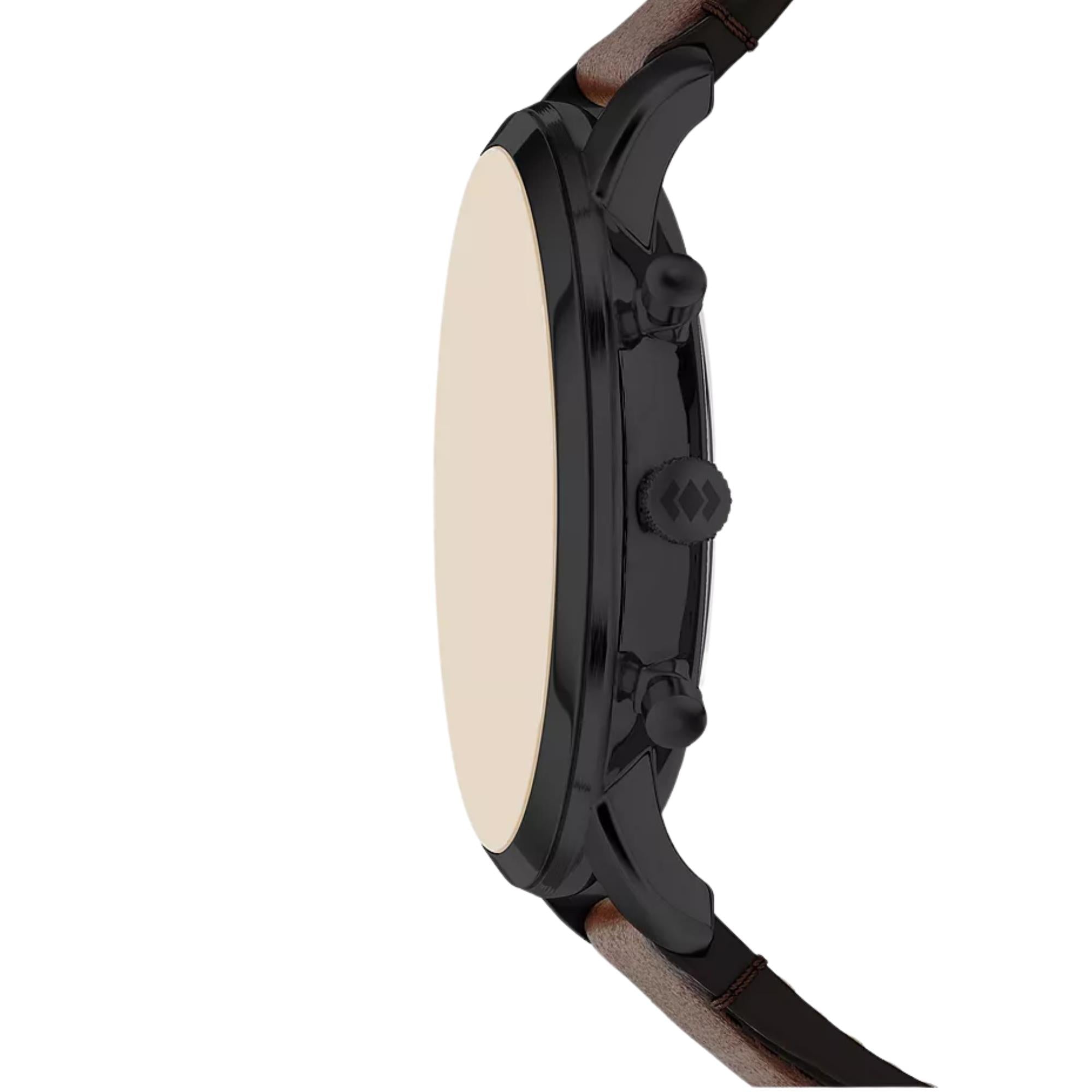 Fossil Neutra Chronograph Black Dial Leather Strap Men's Watch FS6163