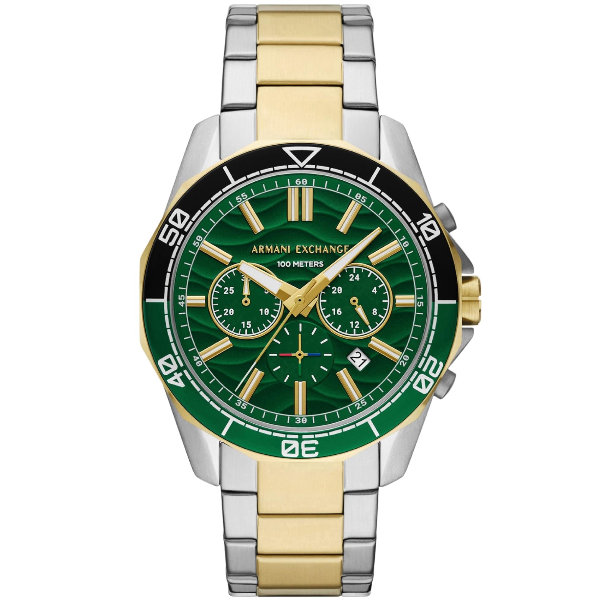 Armani Exchange Spencer Quartz Chronograph Green Dial Steel Strap Men's Watch AX1966