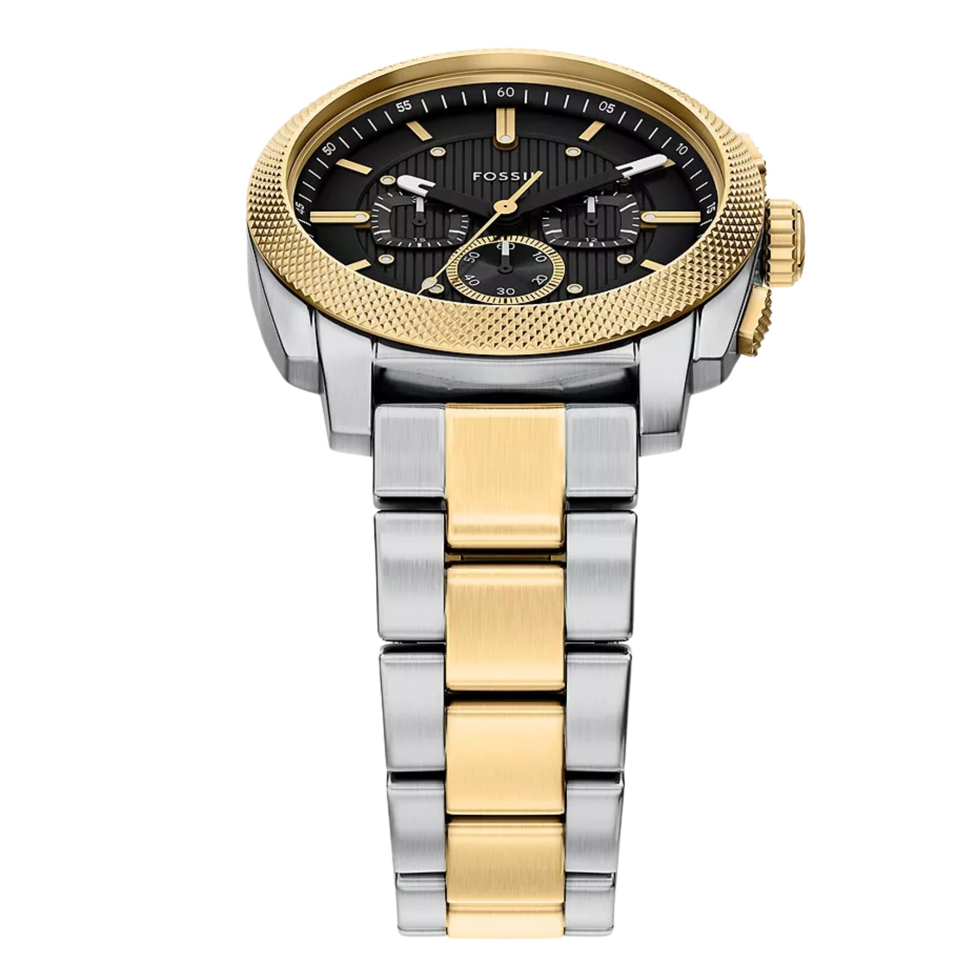 Fossil Machine Chronograph Black Dial Steel Strap Men's Watch FS6159