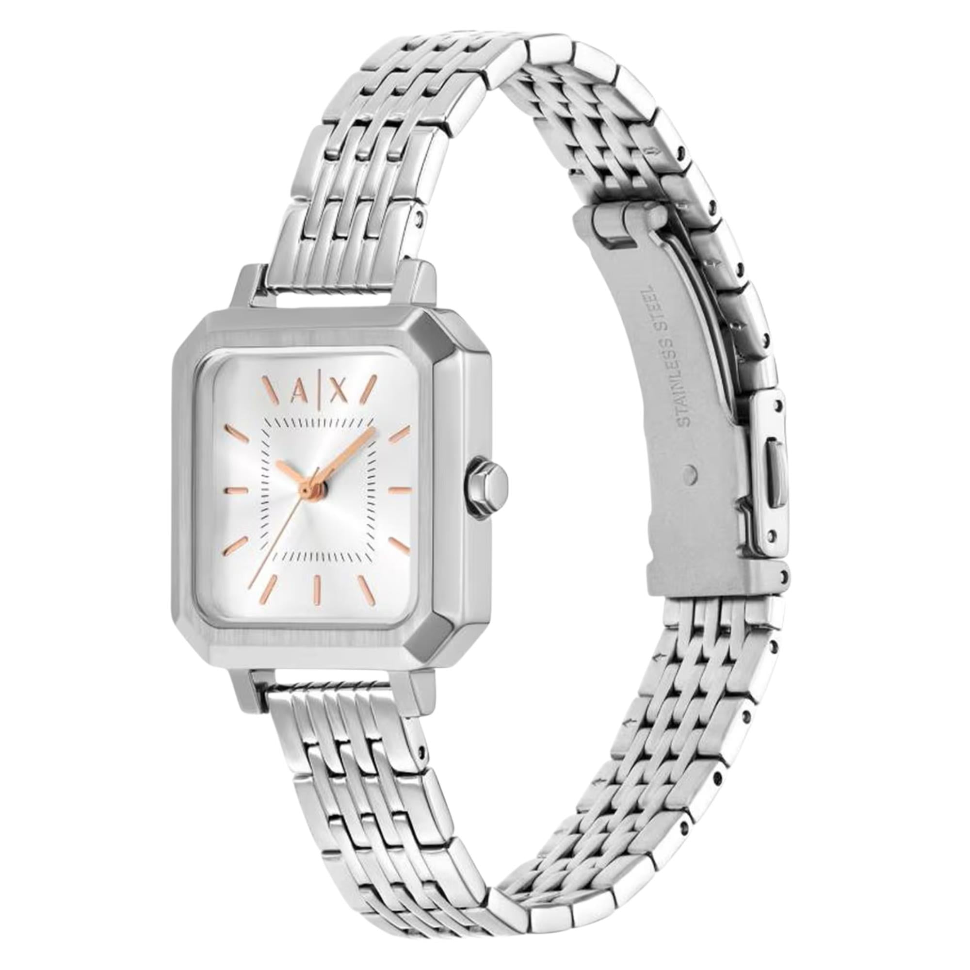 Armani Exchange Leila 27mm Silver Dial Steel Ladies Quartz Watch AX5724
