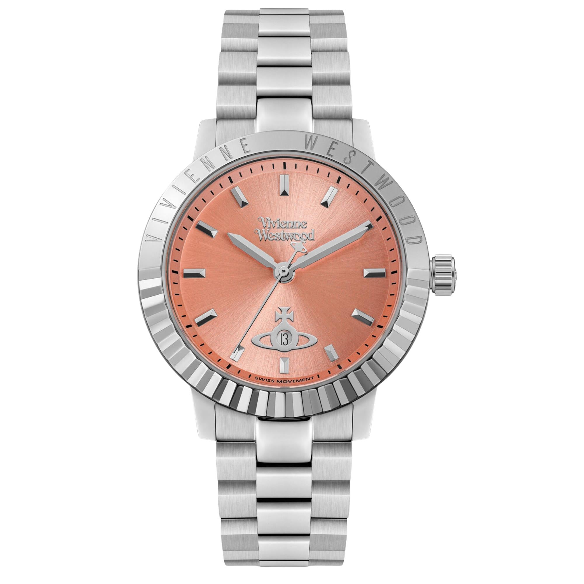 Vivienne Westwood Dulwich Quartz Pink Dial Steel Strap Women's Watch VV307COSL