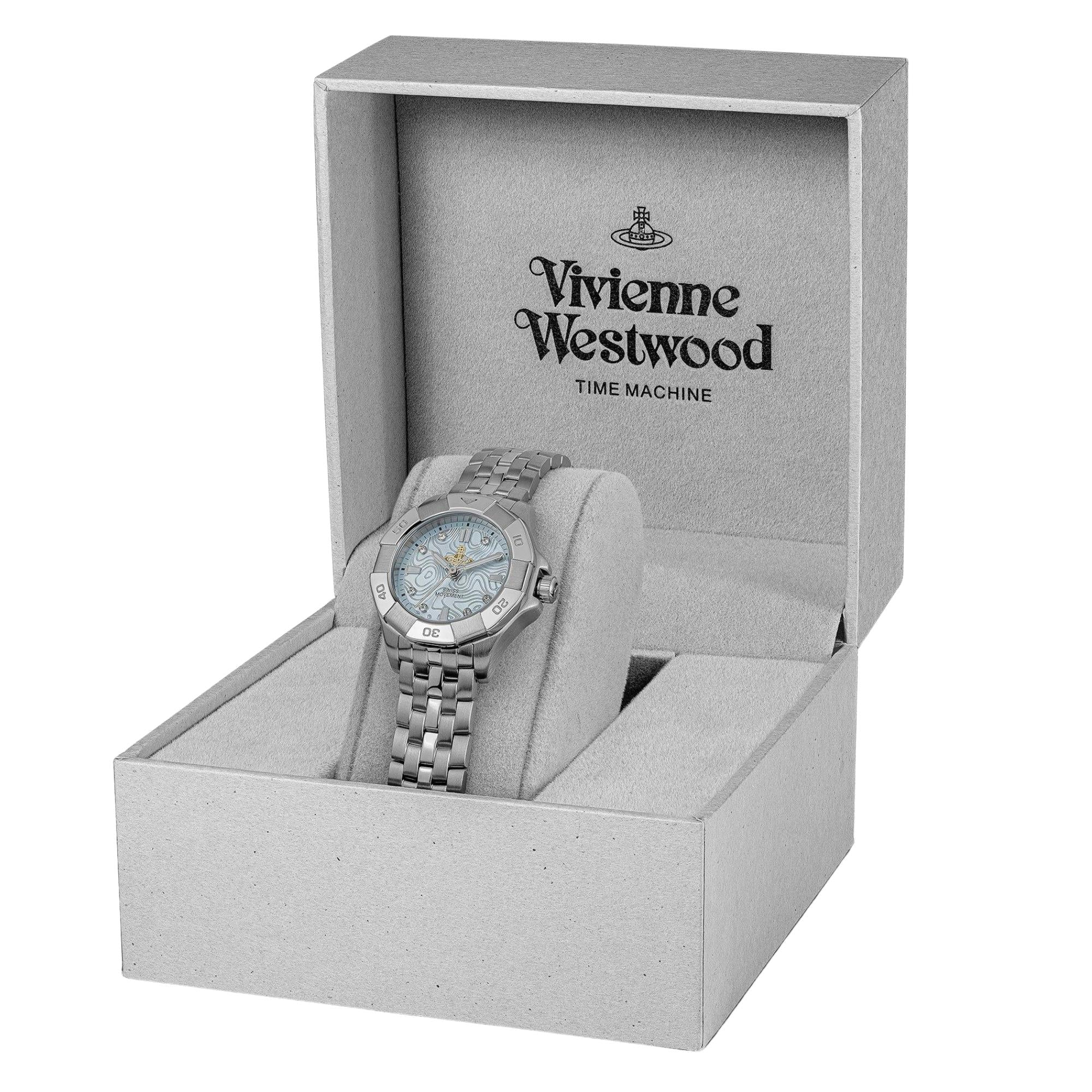 Vivienne Westwood The Brompton Blue Dial Steel Strap Women's Watch VV341LBLSL