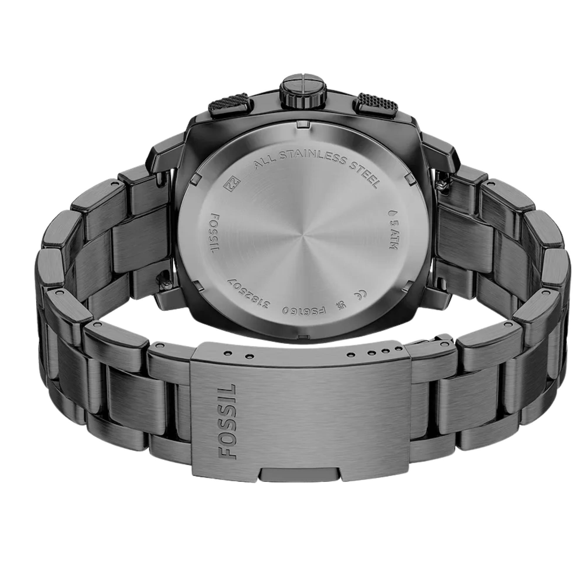Fossil Machine Chronograph Grey Dial Steel Strap Men's Watch FS6160