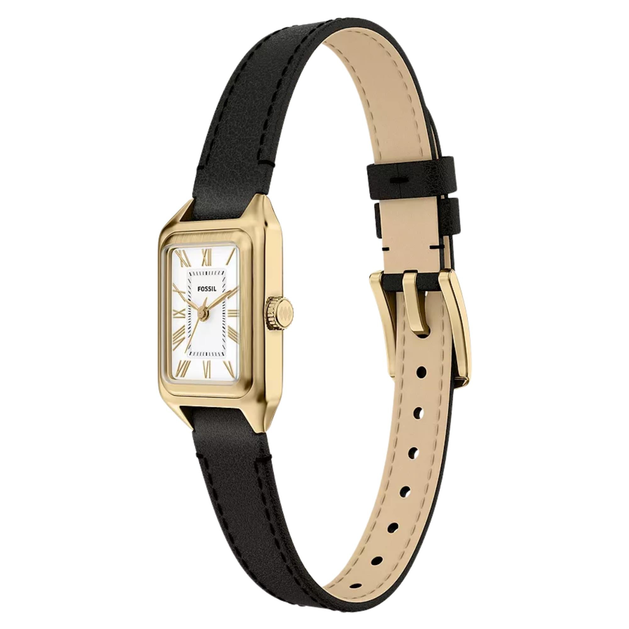 Fossil Raquel 18mm White Dial Leather Ladies Quartz Watch ES5470