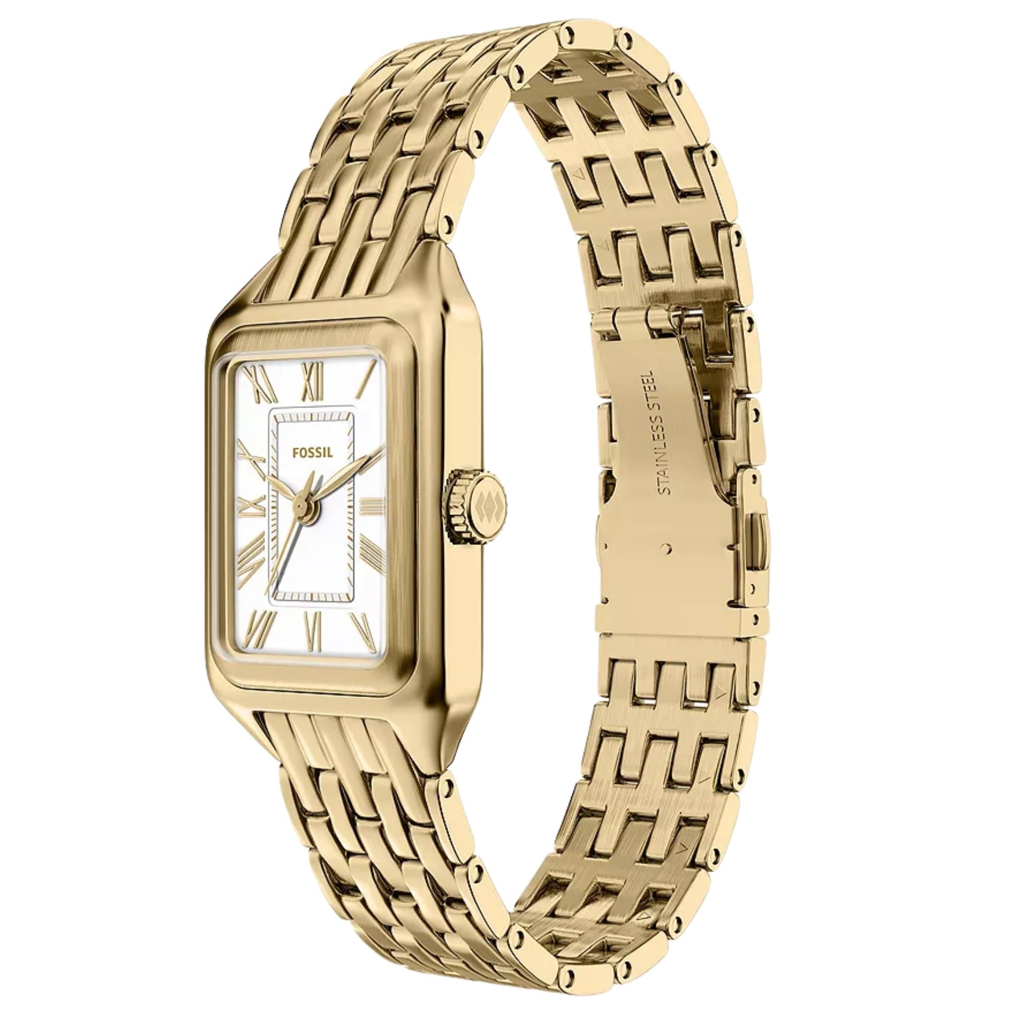 Fossil Raquel 18mm White Dial Steel Ladies Quartz Watch ES5467
