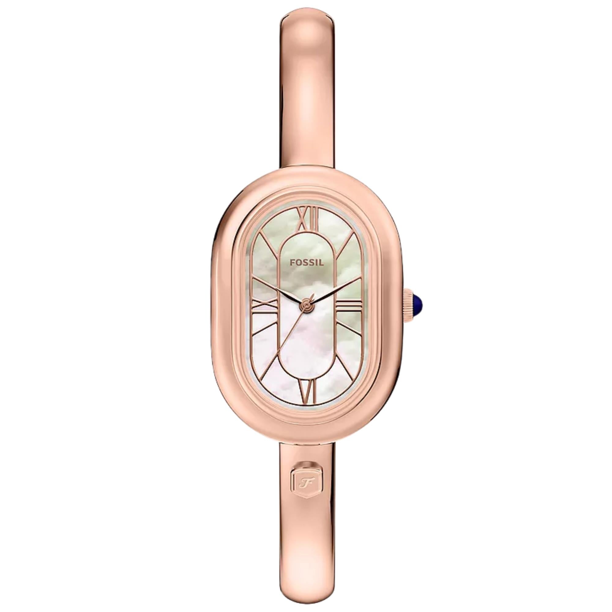 Fossil Sloan Quartz Mother of Pearl Dial Steel Strap Women's Bangle Watch ES5472