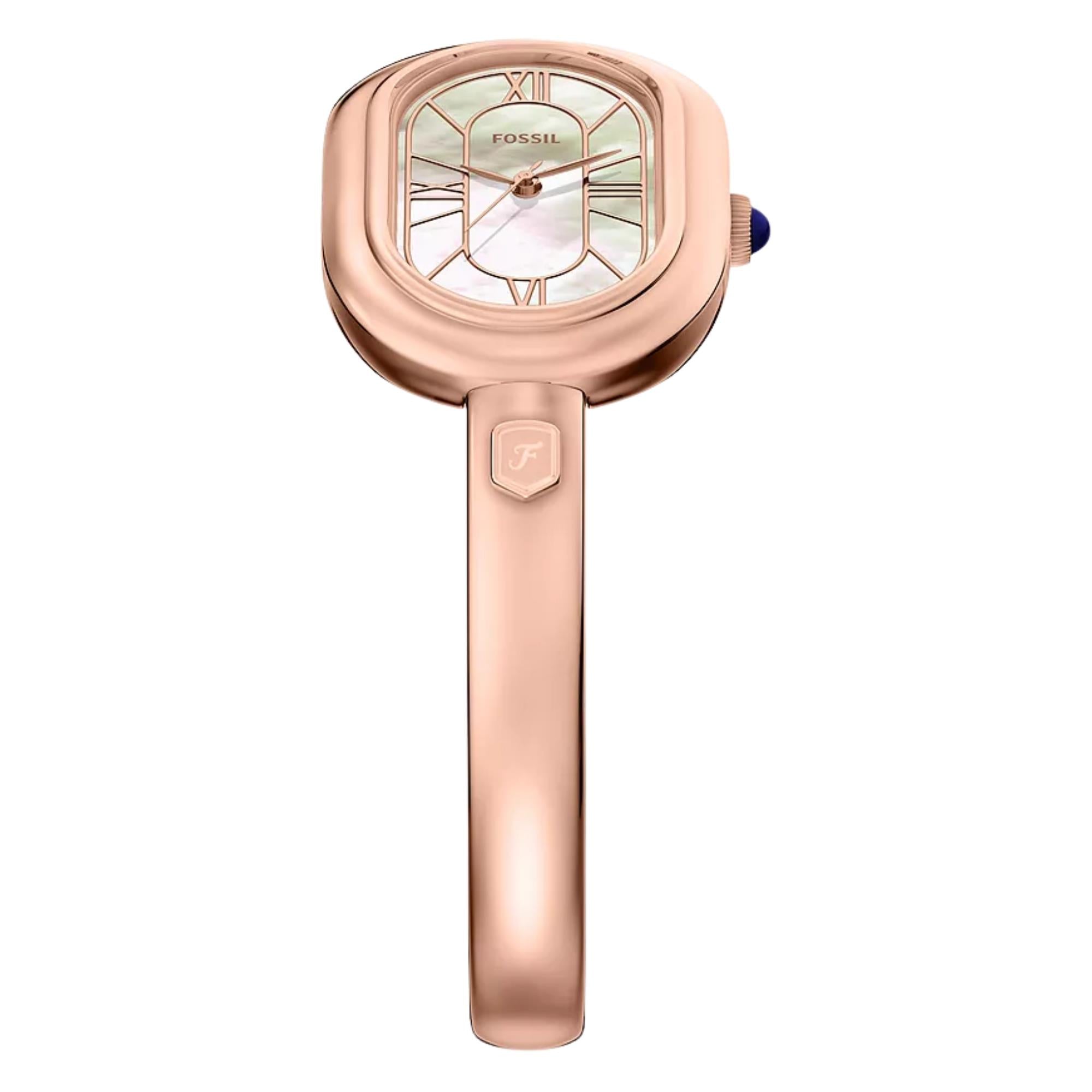Fossil Sloan Quartz Mother of Pearl Dial Steel Strap Women's Bangle Watch ES5472