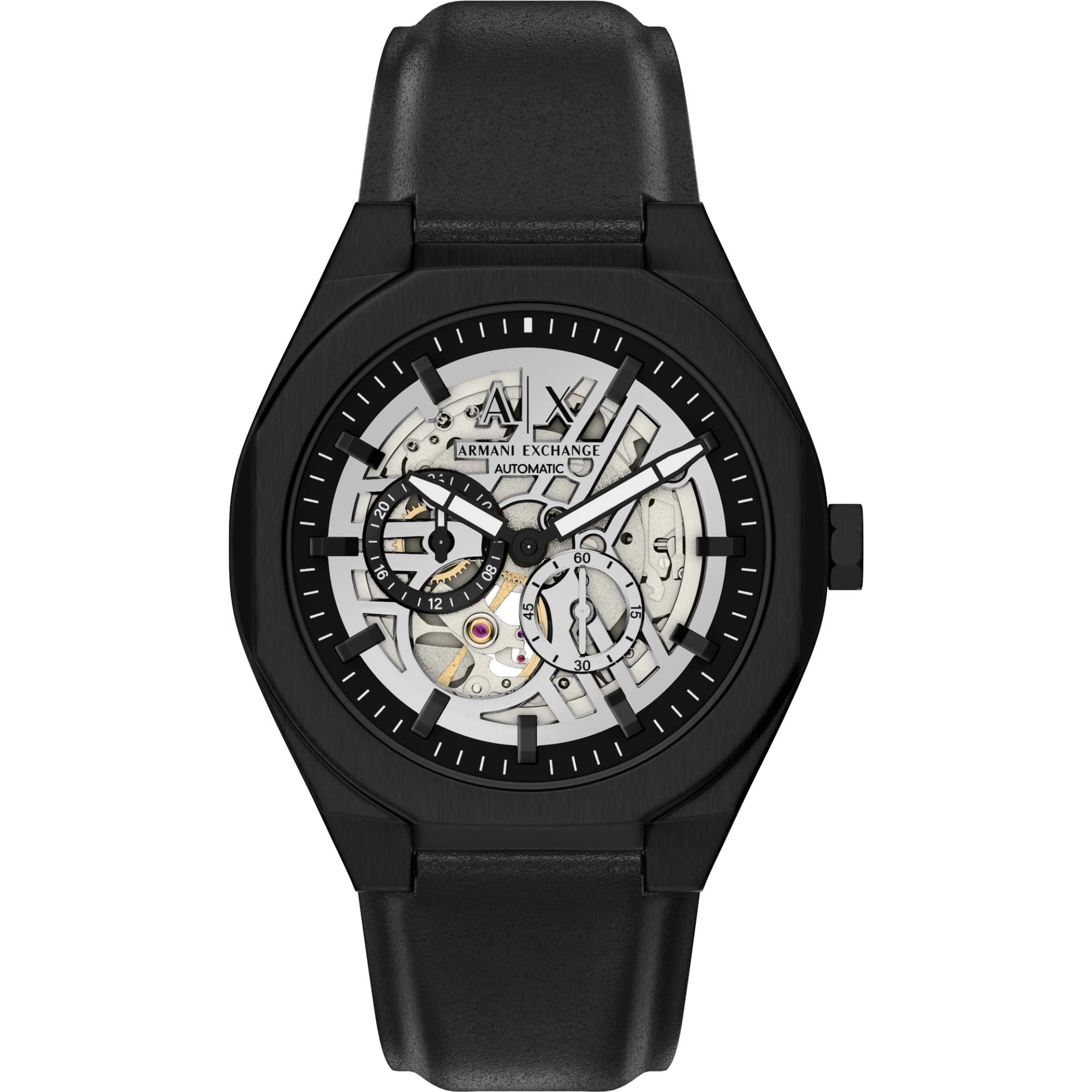 Armani Exchange Sync Skeleton 44mm Silver Dial Mens Watch AX4297