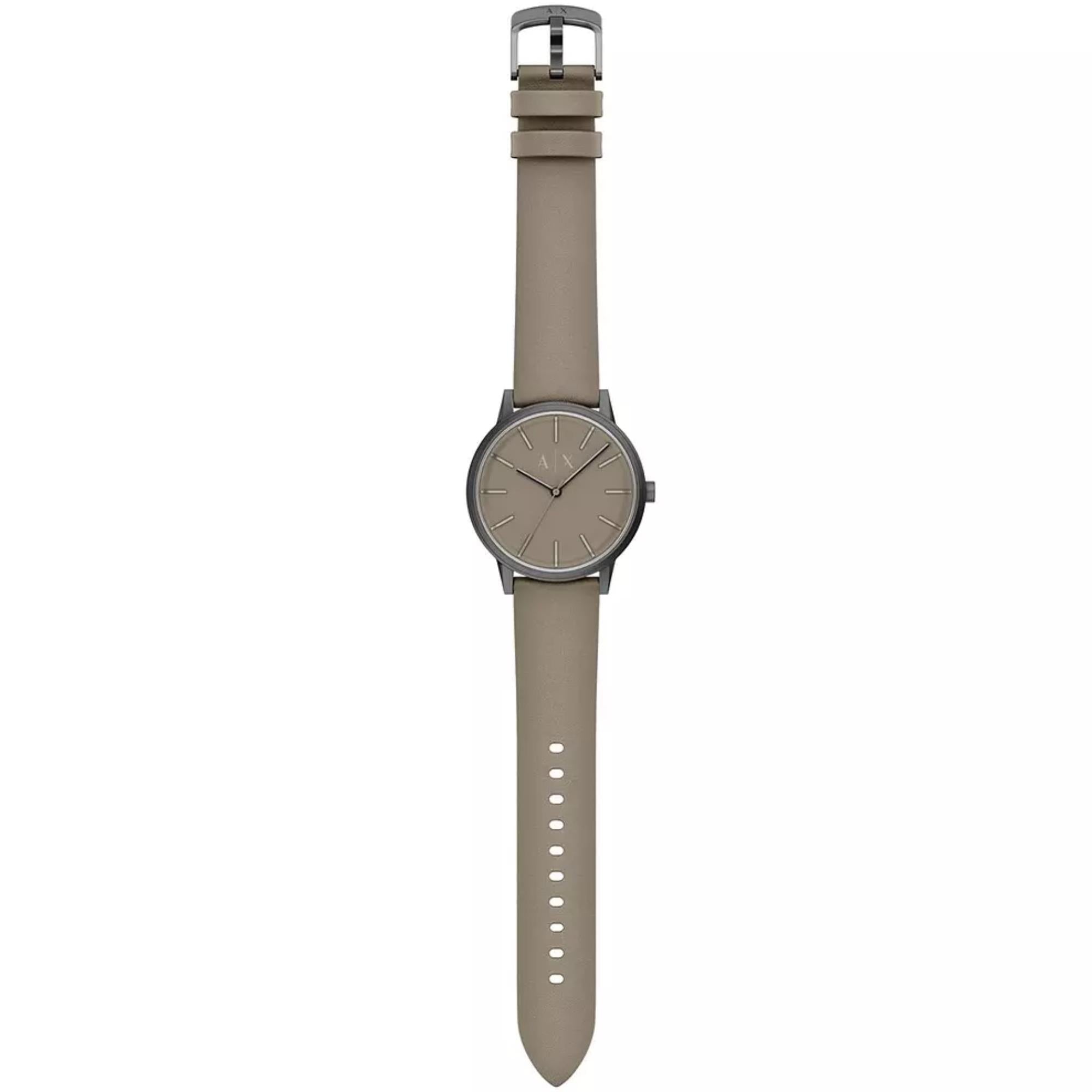 Armani Exchange Cayde 42mm Brown Dial Leather Mens Quartz Watch AX2766