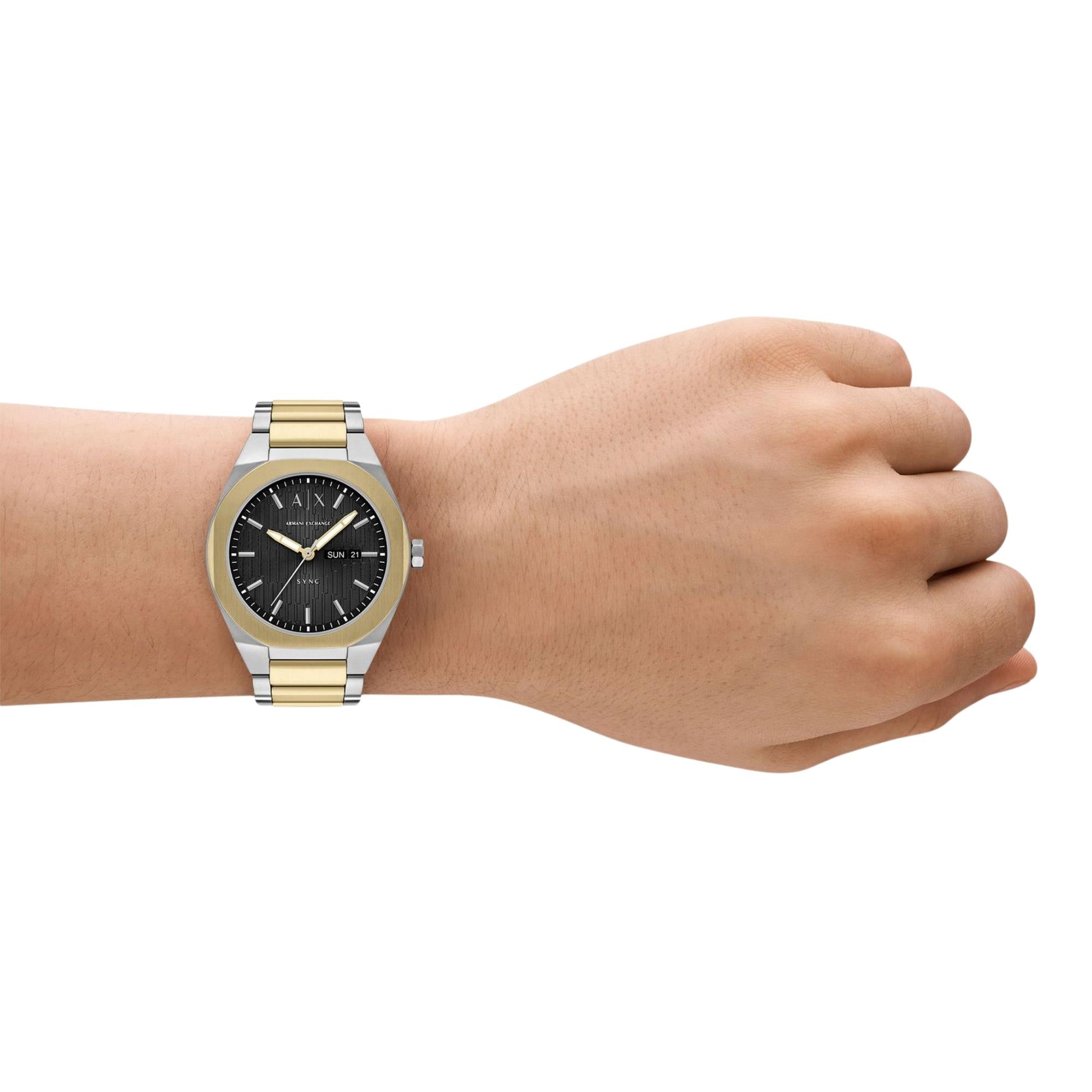 Armani Exchange Sync 42mm Black Dial Steel Mens Quartz Watch AX4298
