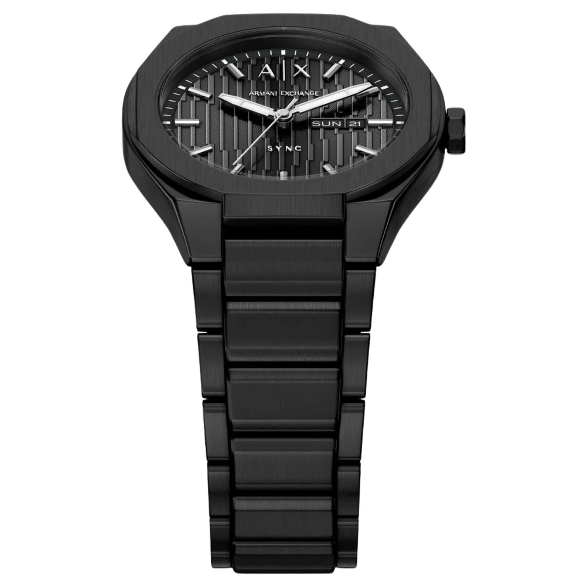 Armani Exchange Sync 42mm Black Dial Steel Mens Quartz Watch AX4301