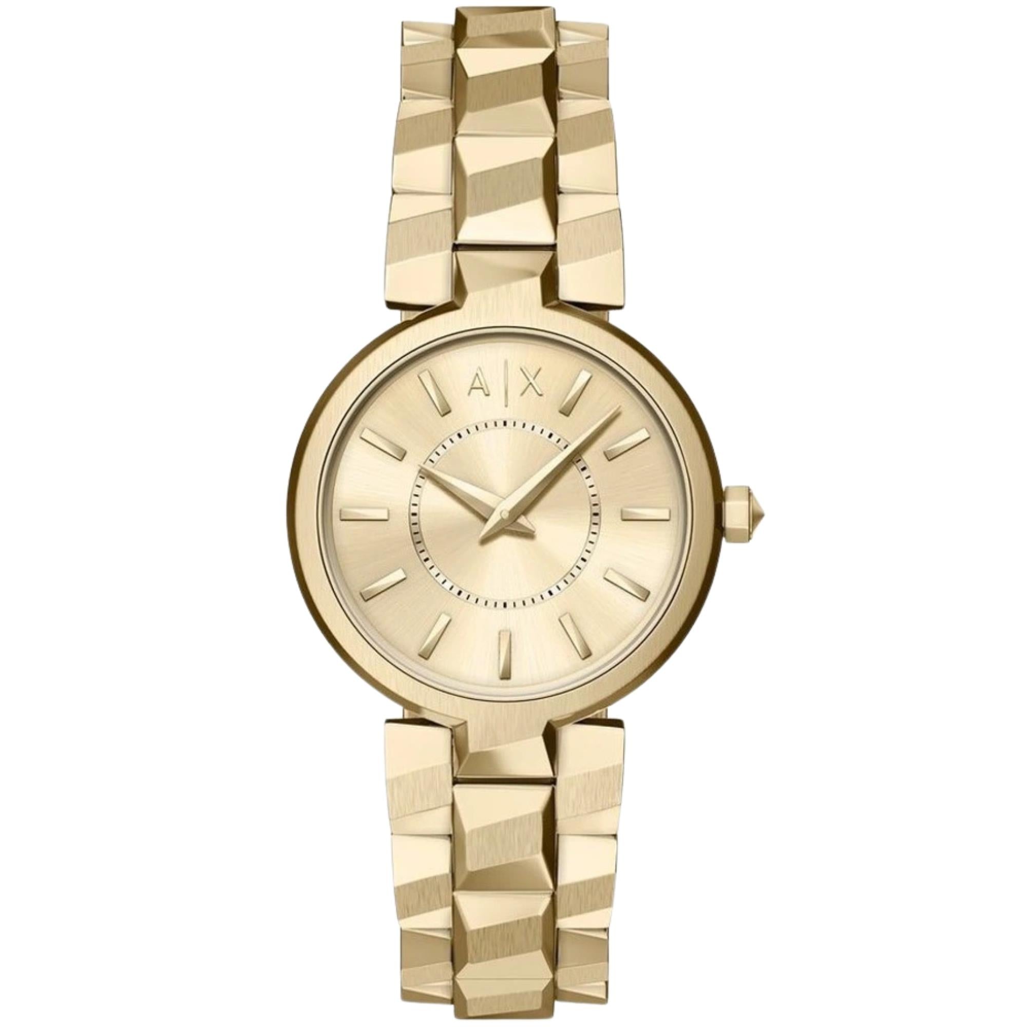 Armani Exchange Audelle 34mm Gold Dial Steel Quartz Watch AX4407