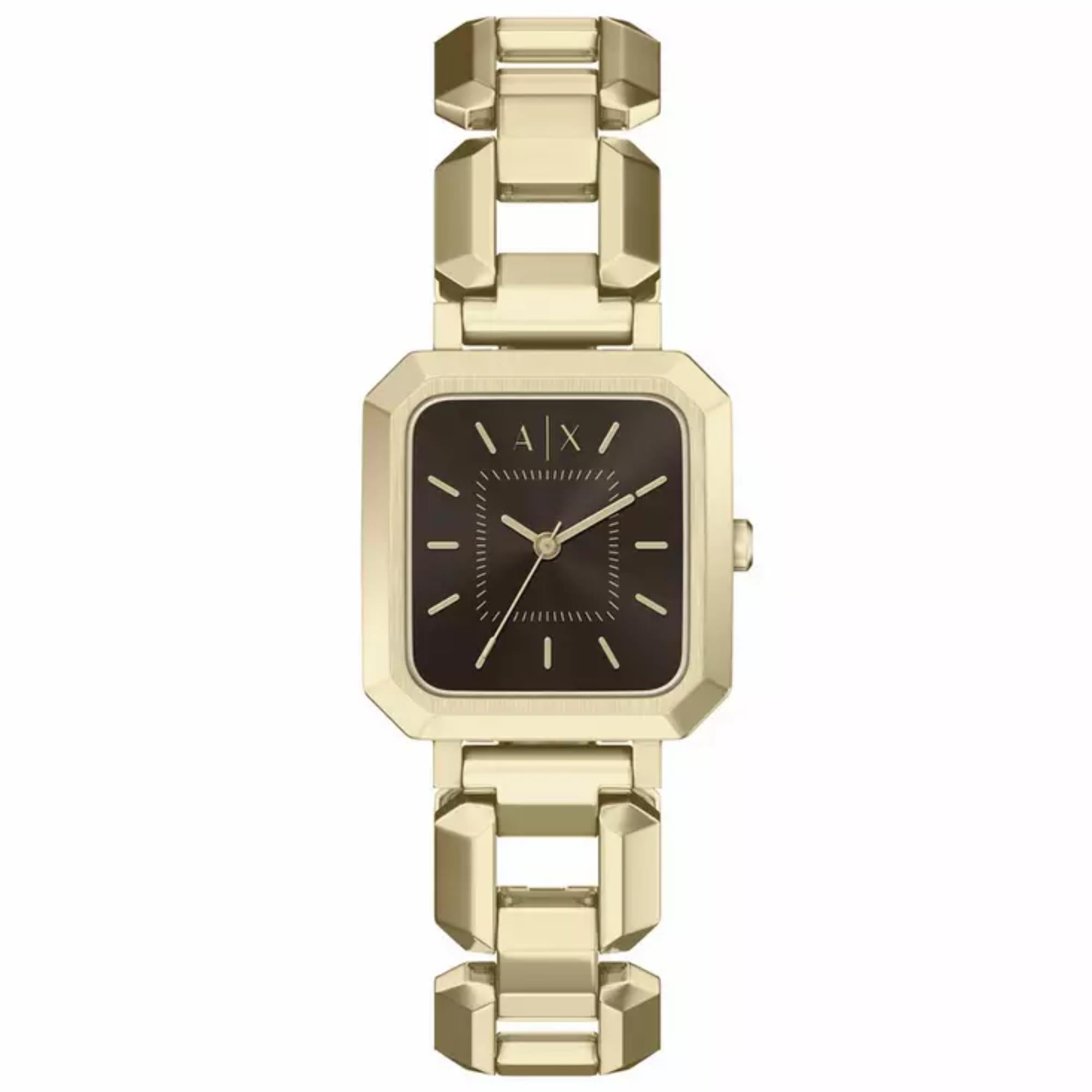 Armani Exchange Leila 27mm Brown Dial Steel Ladies Quartz Watch AX5738