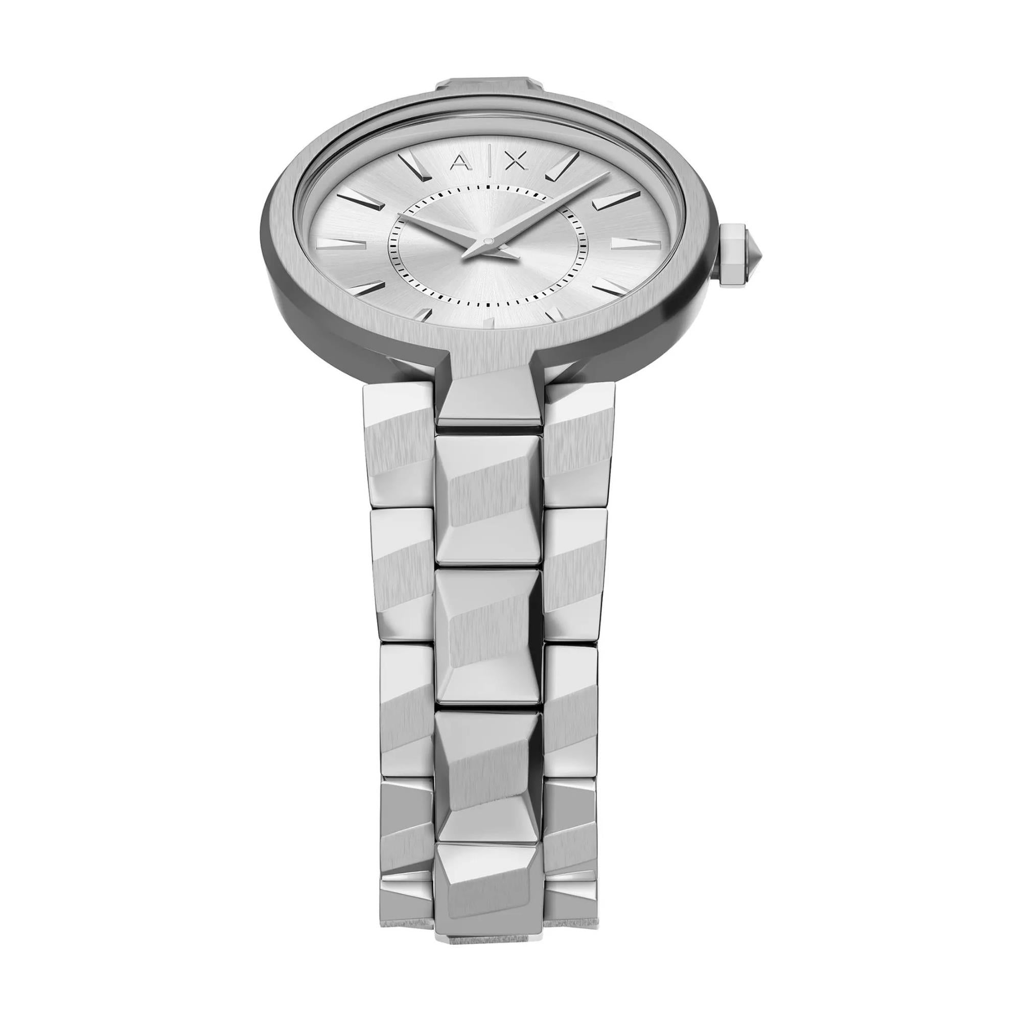 Armani Echange Audelle 34mm Silver Dial Steel Ladies Quartz Watch AX4405