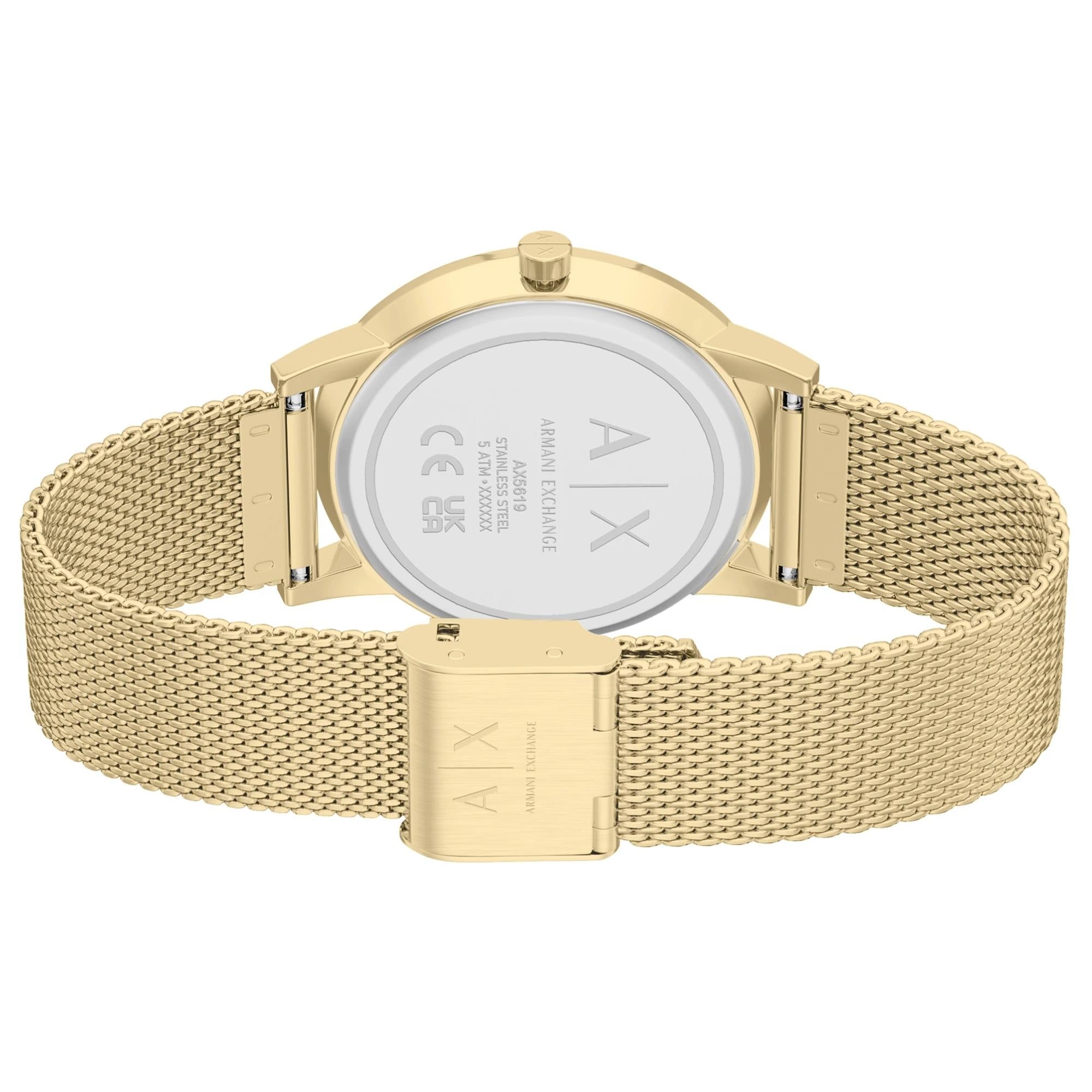Armani Exchange Lola 36mm Pink Dial Steel Ladies Watch AX5619