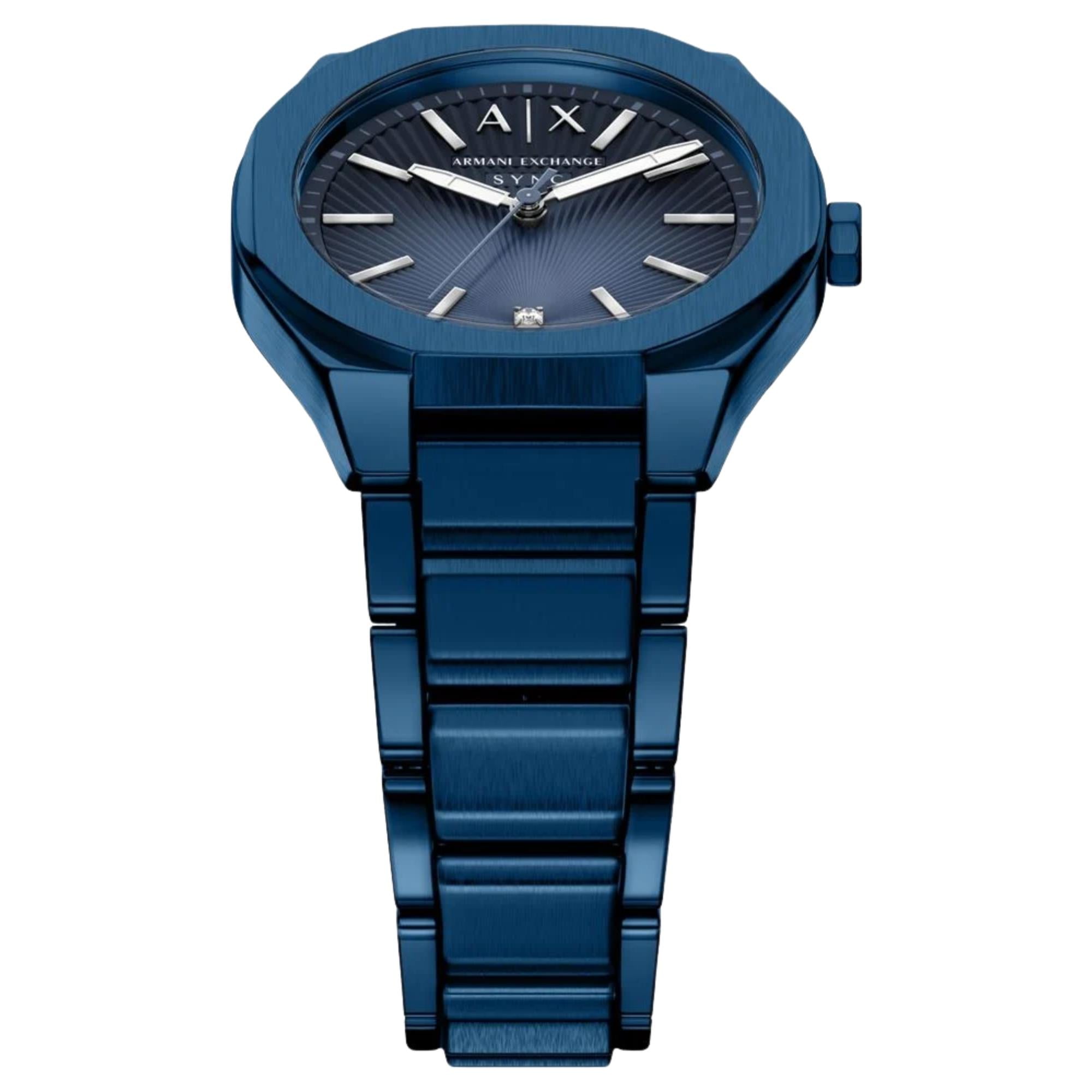 Armani Exchange Sync 36mm Blue Dial Steel Ladies Quartz Watch AX6032