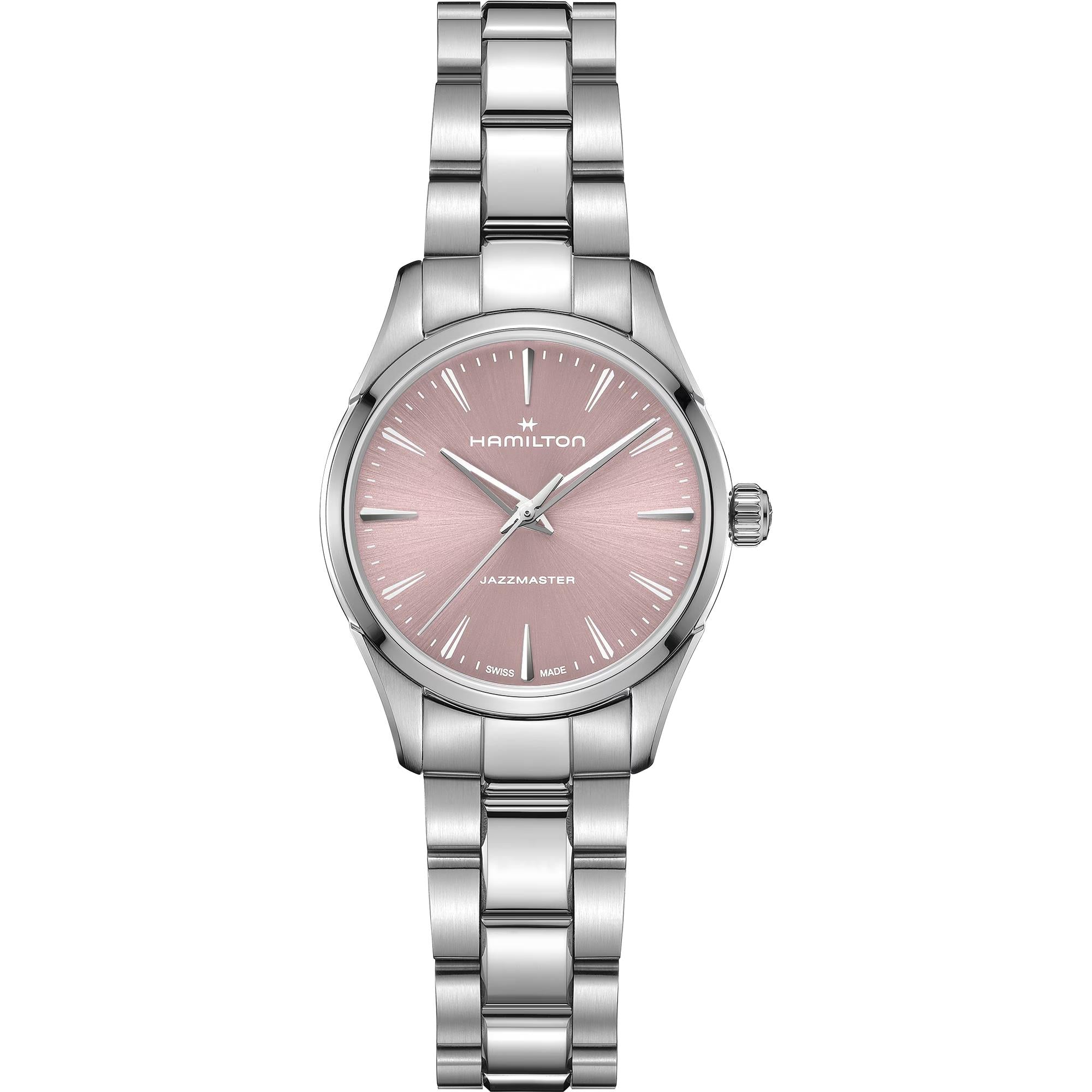 Hamilton Jazzmaster Quartz Pink Dial Steel Strap Unisex Watch H32301171