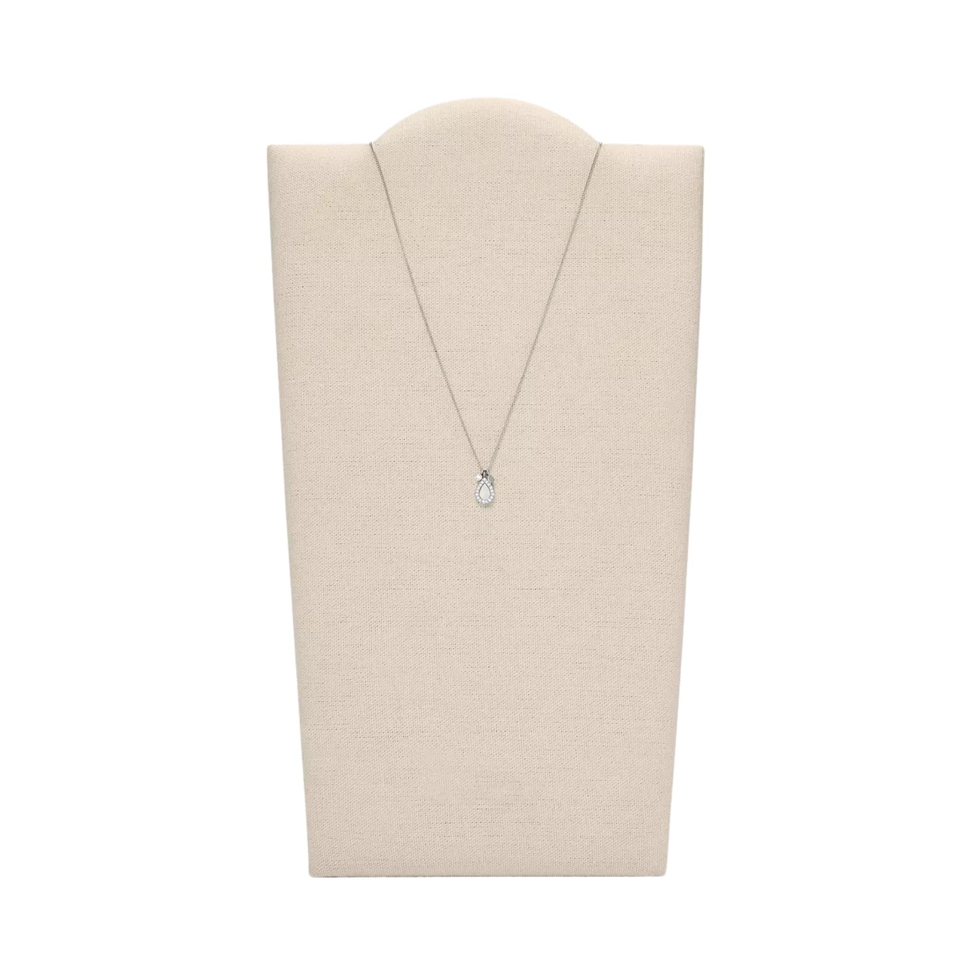 Fossil Merrit Mothers Day Mother-of-Pearl Stainless Steel Pendant Necklace and Earrings Women's Set JF03765040