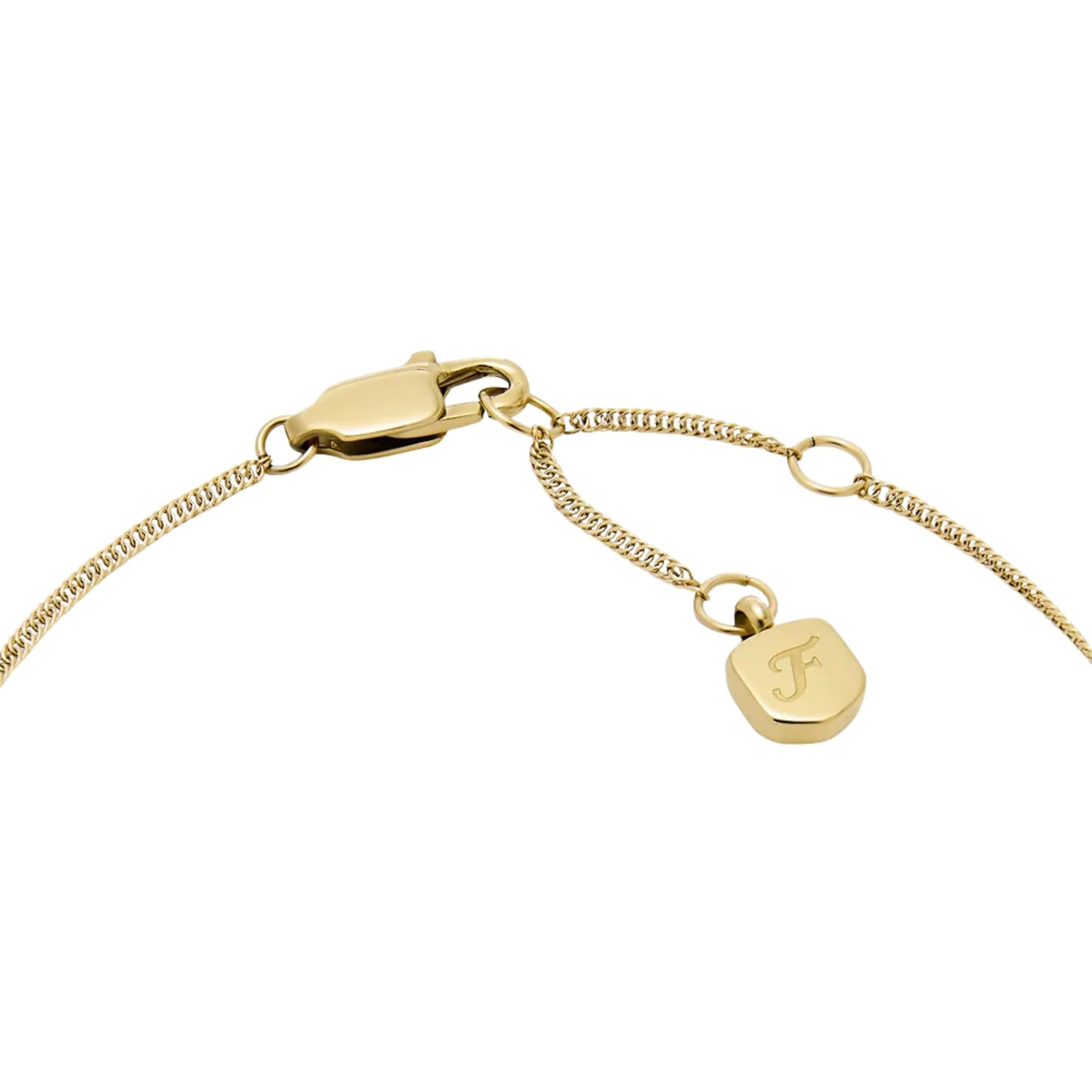 Fossil Sutton Modern Meadows Reconstituted Malachite Heart Chain Women's Bracelet JF04858710