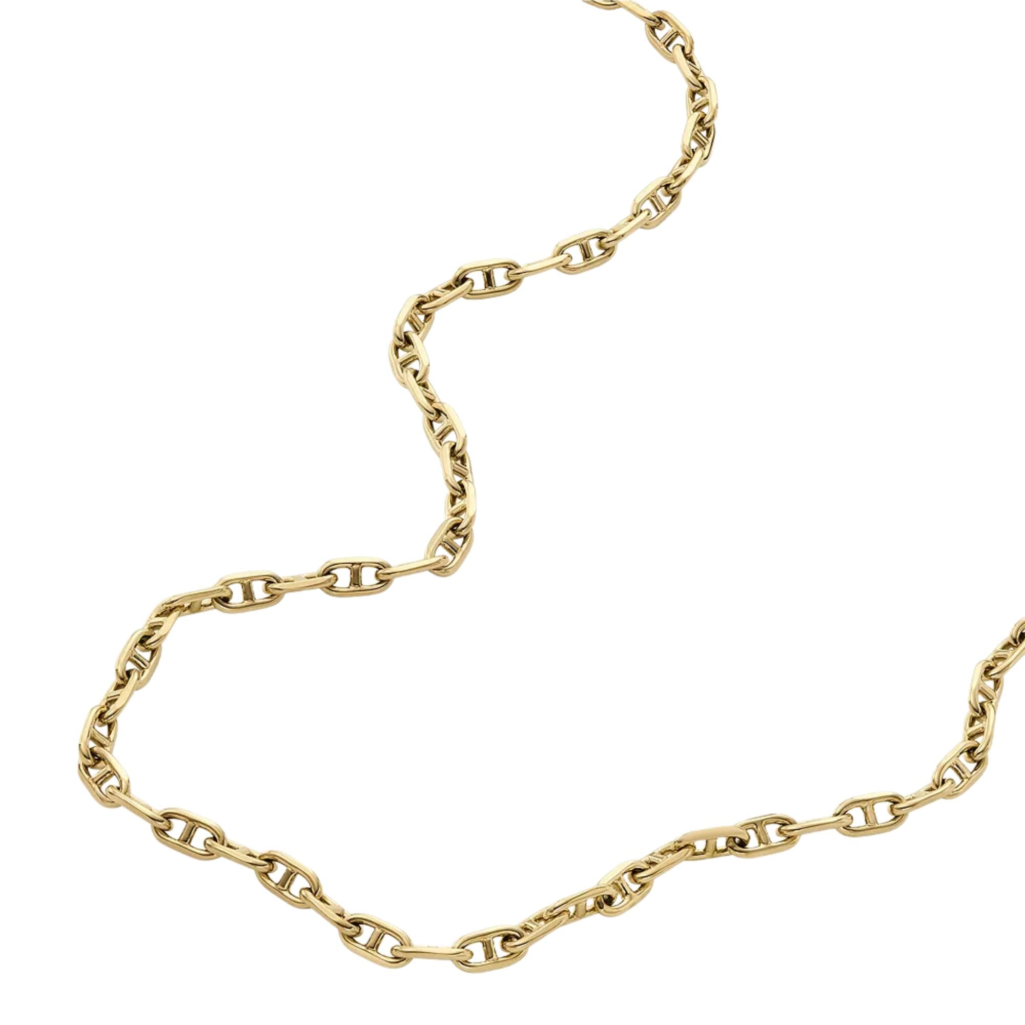 Fossil Heritage D-Link Gold-Tone Brass Anchor Chain Women's Necklace JA7209710