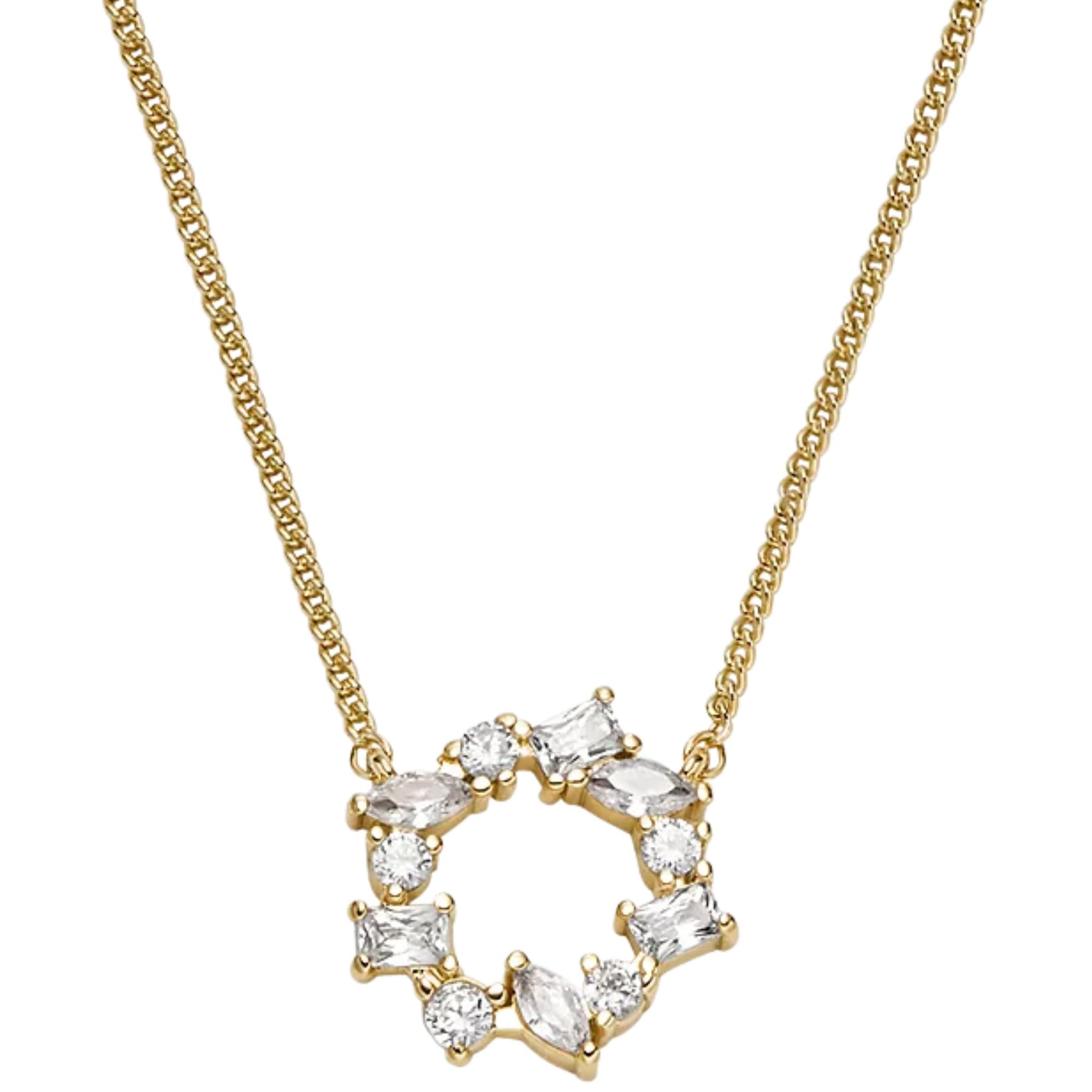 Fossil Ellis Mixed Shapes Gold-Tone Brass Pendant Women's Necklace JA7295710