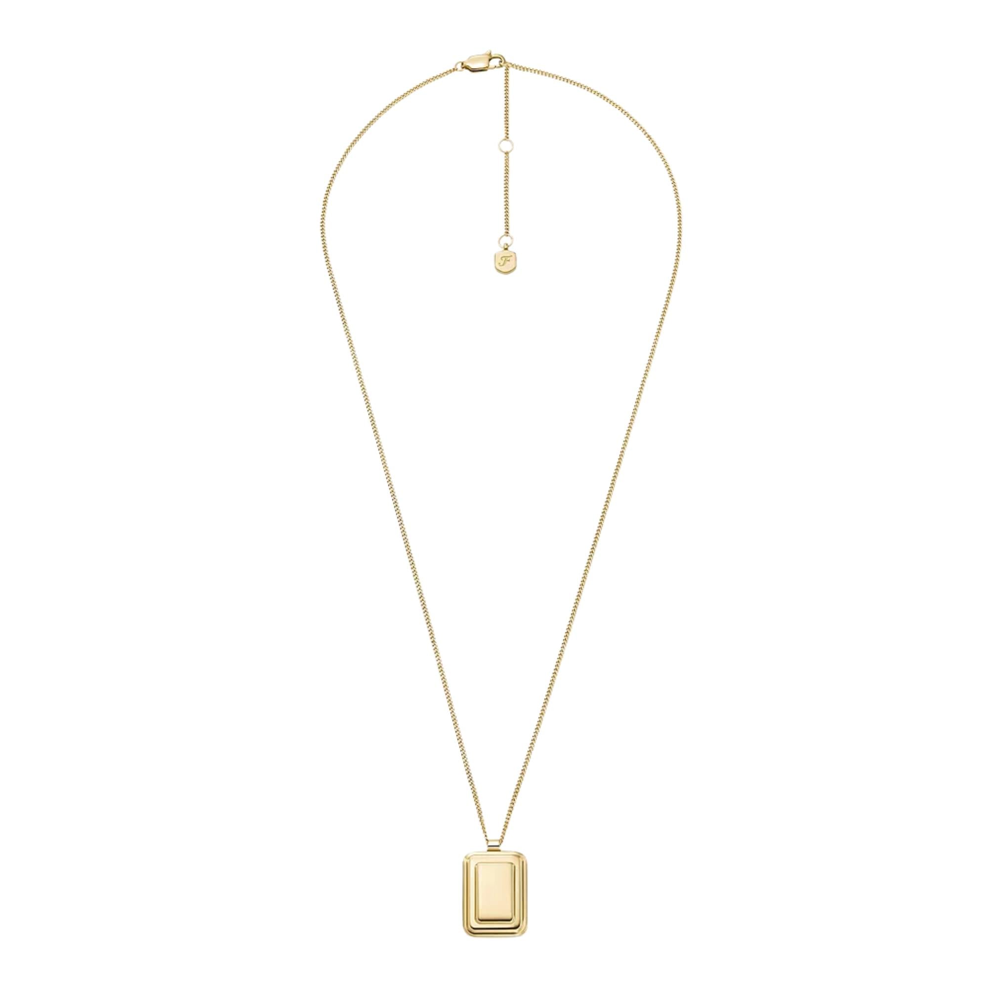 Fossil Raquel Gold-Tone Stainless Steel Pendant Women's Necklace JF04951710