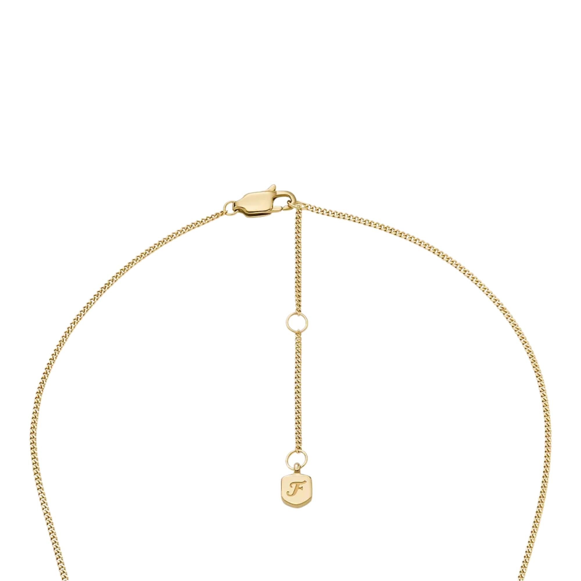 Fossil Raquel Gold-Tone Stainless Steel Pendant Women's Necklace JF04951710