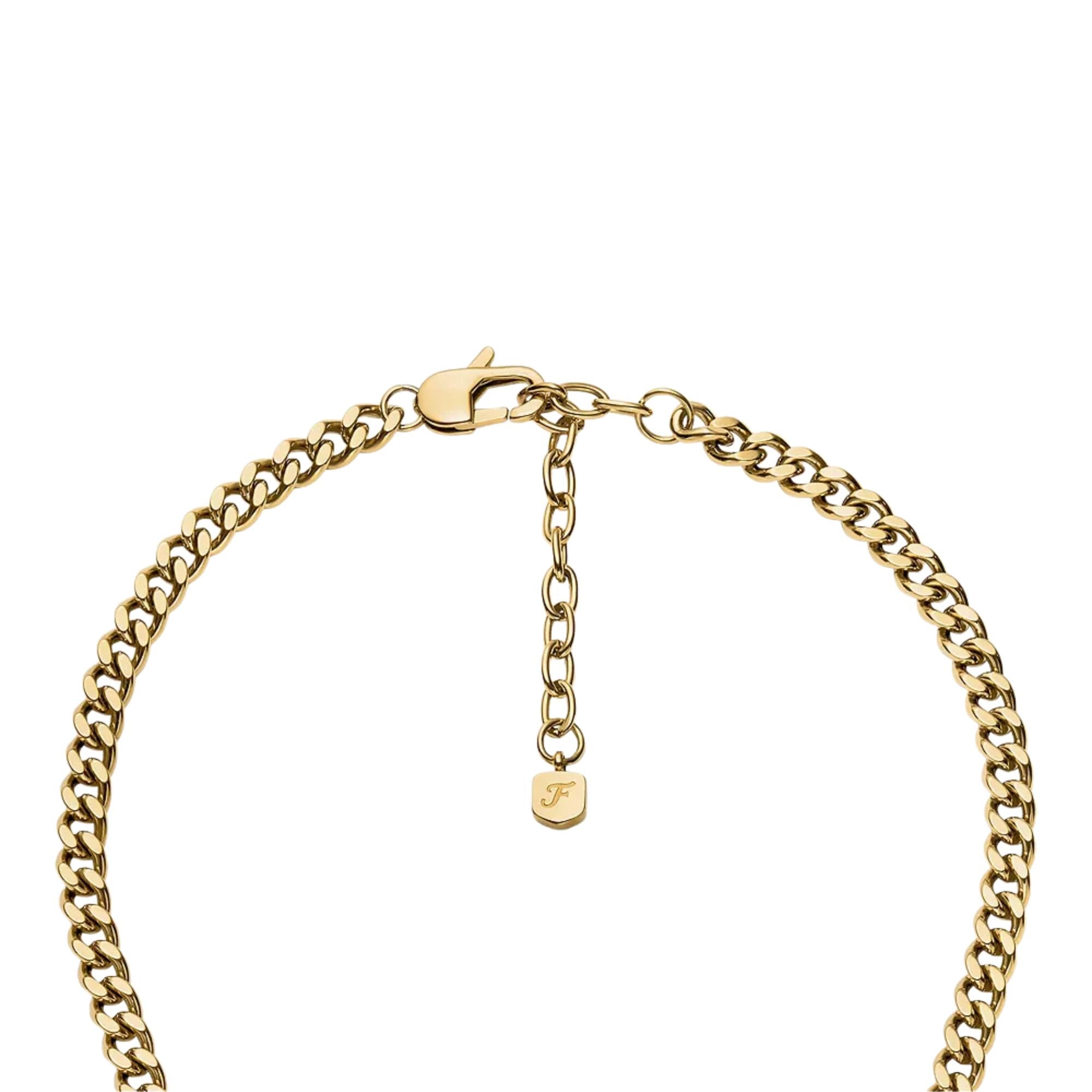 Fossil Sutton Gold-Tone Stainless Steel Heart Women's Necklace JF04958710
