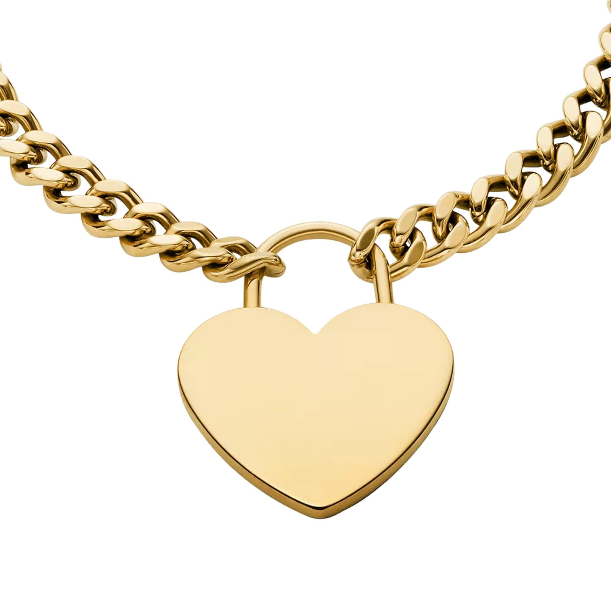 Fossil Sutton Gold-Tone Stainless Steel Heart Women's Bracelet JF04959710
