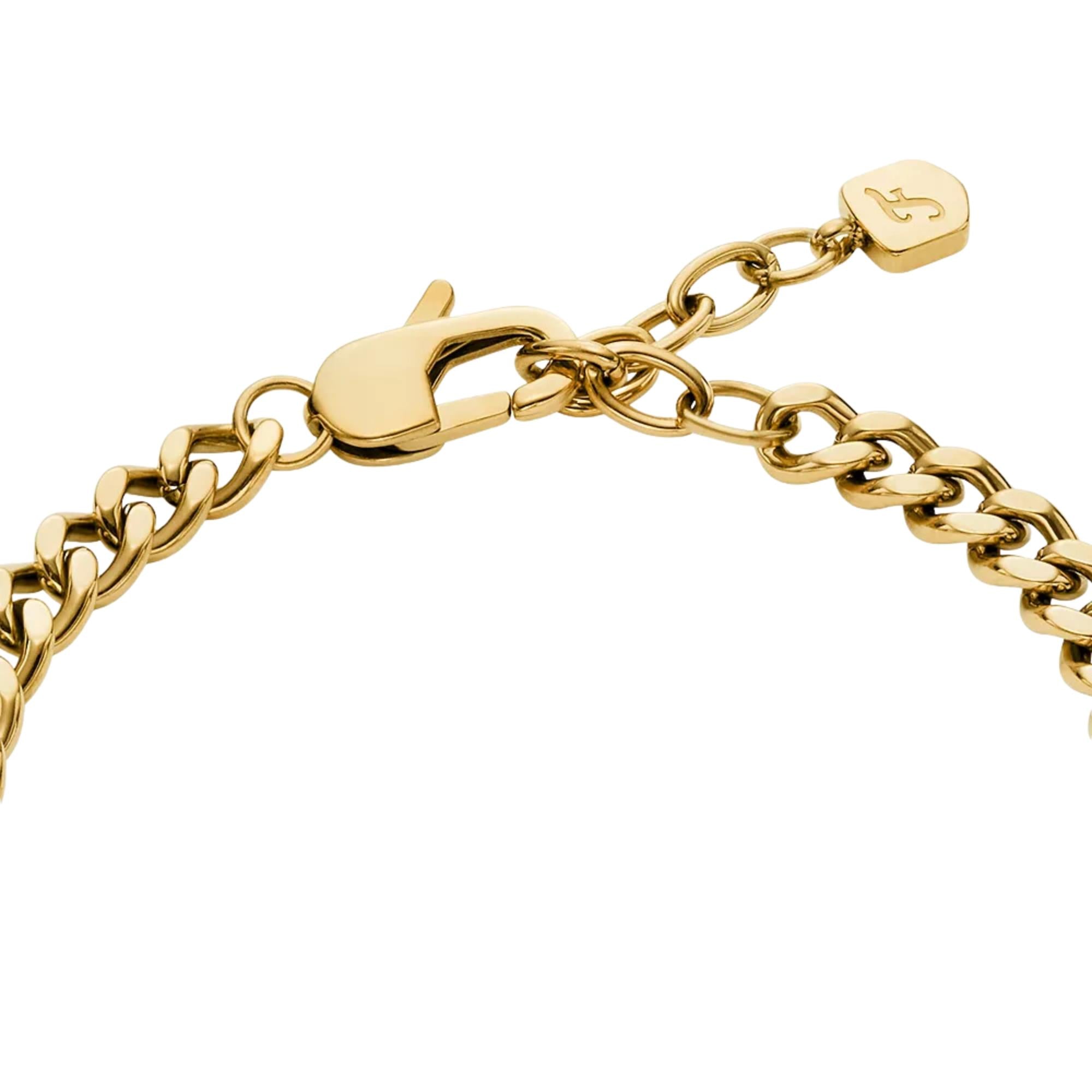 Fossil Sutton Gold-Tone Stainless Steel Heart Women's Bracelet JF04959710