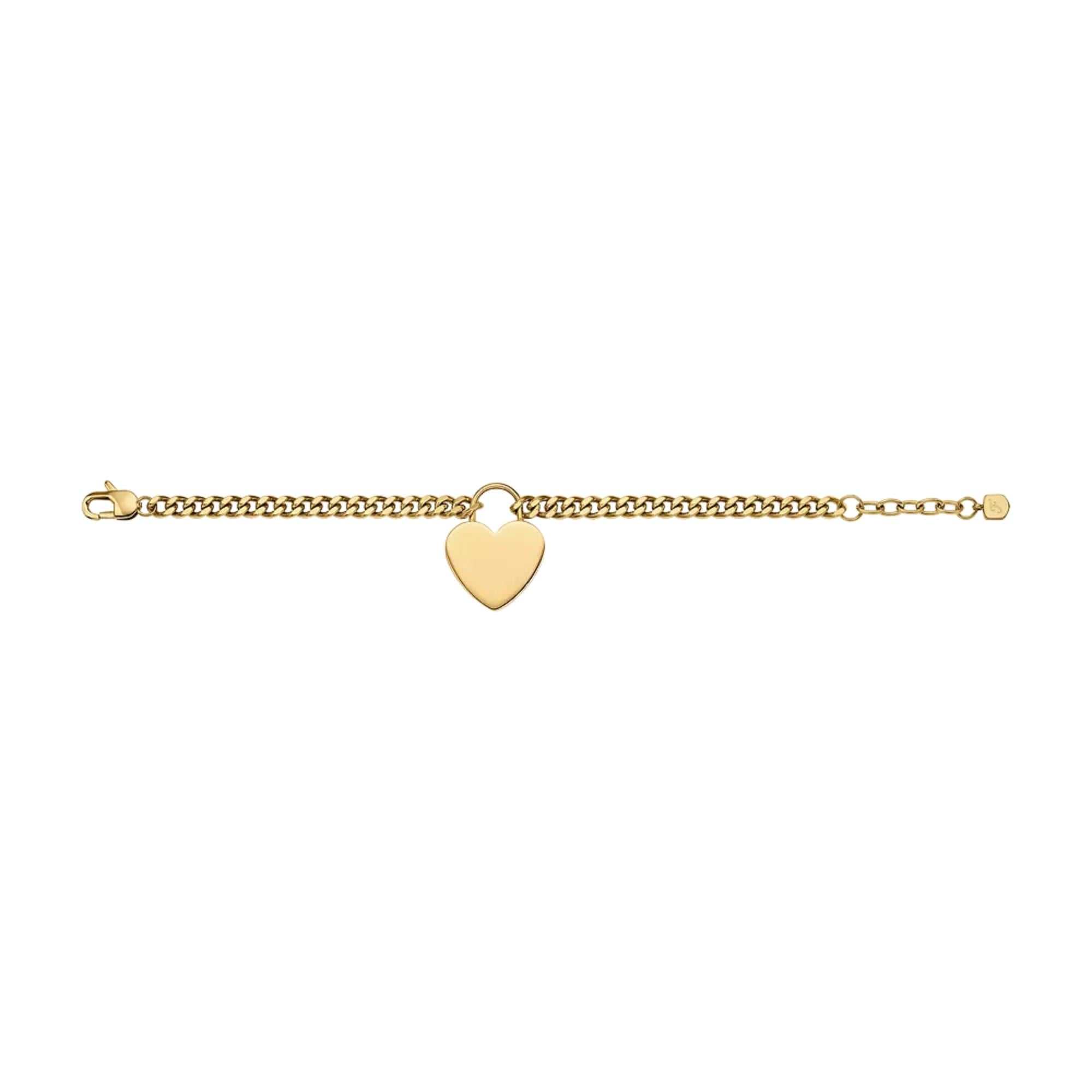 Fossil Sutton Gold-Tone Stainless Steel Heart Women's Bracelet JF04959710