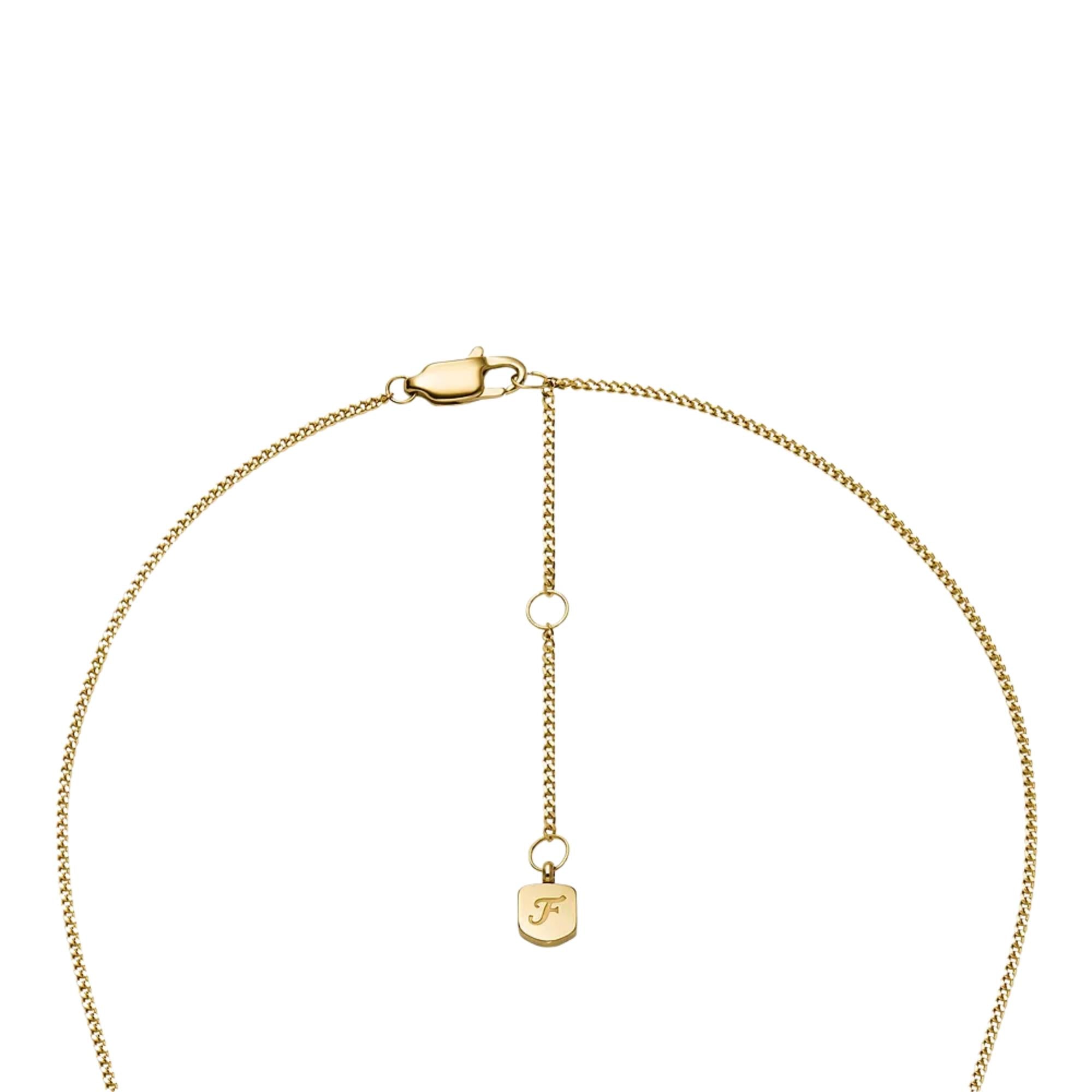 Fossil Harlow Gold-Tone Stainless Steel Pendant Women's Necklace JF04961710