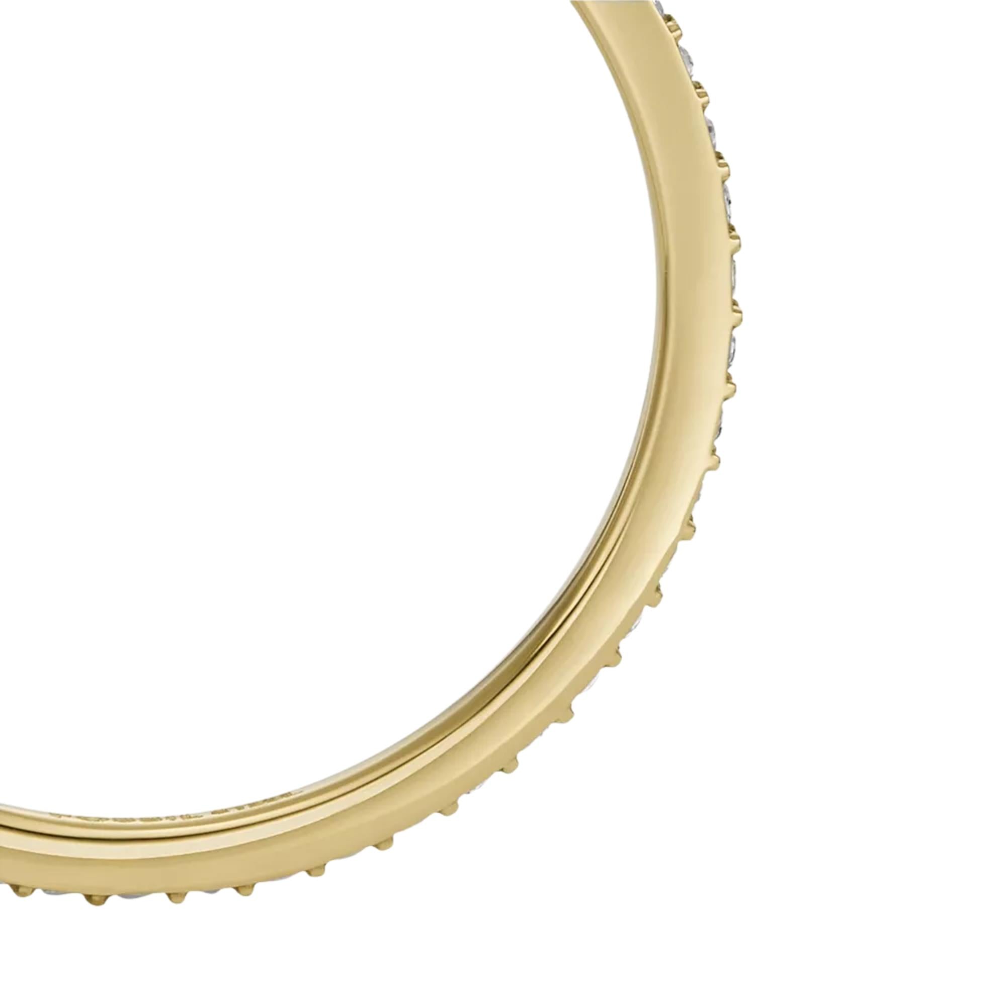 Fossil Ellis Pavé Glitz Gold-Tone Stainless Steel Band Women's Ring JF04686710