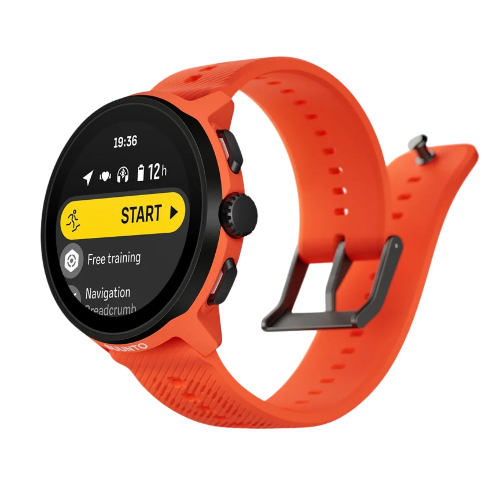 Suunto Run Coral Orange Digital Silicone Strap Unisex Smart Watch SS051275000