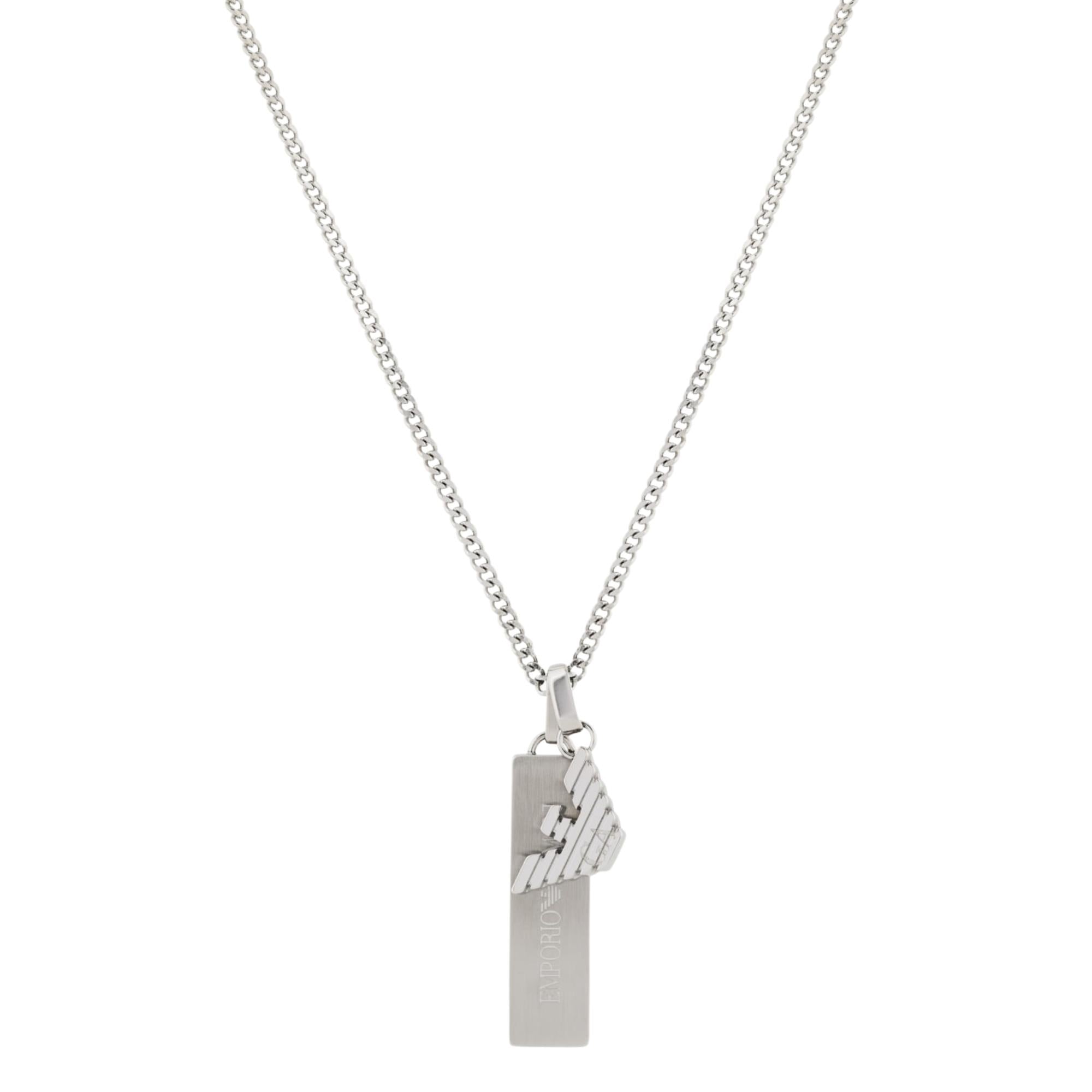 Emporio Armani Stainless Steel Dog Tag Men's Necklace EGS3306040