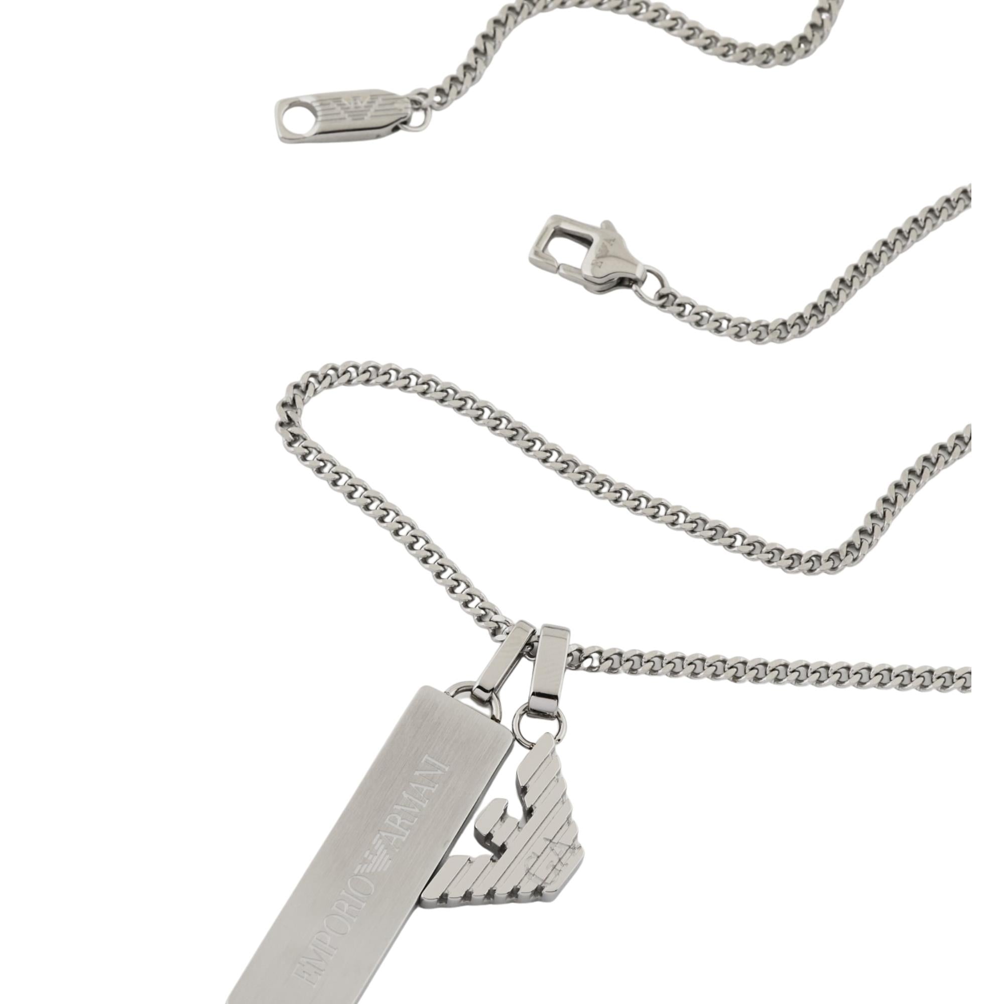 Emporio Armani Stainless Steel Dog Tag Men's Necklace EGS3306040